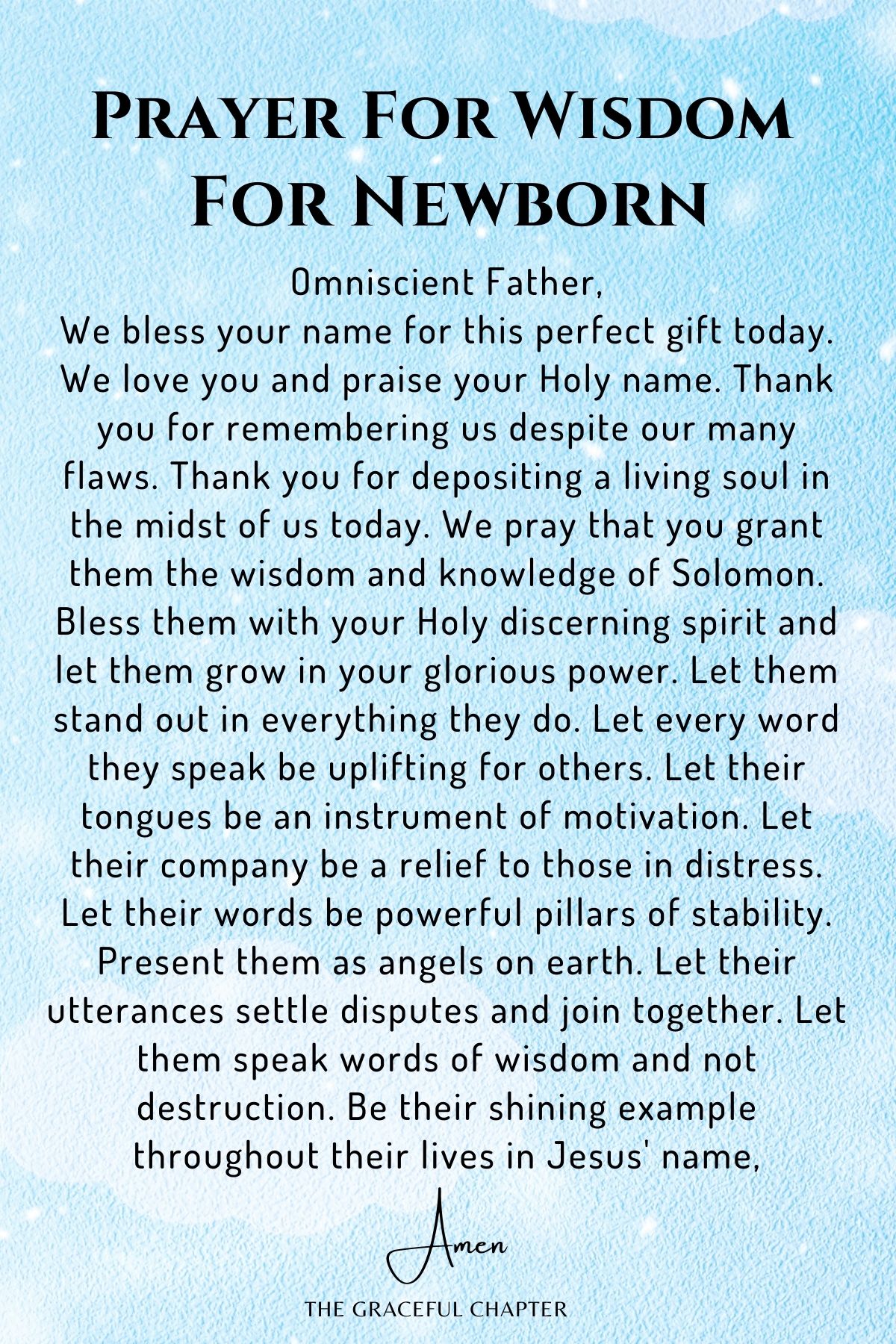 Prayer for Wisdom for Newborn