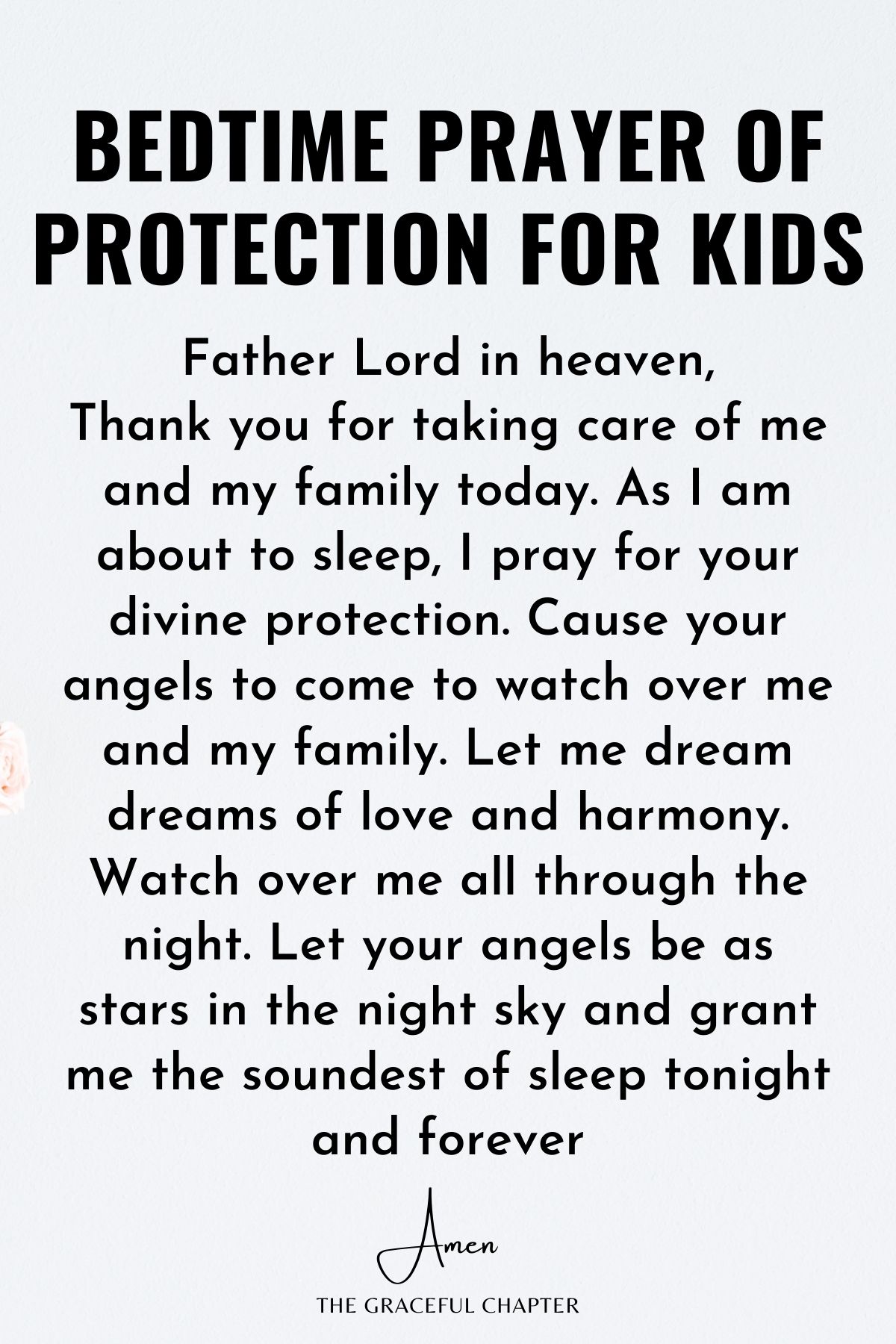 Bedtime prayer of protection for kids