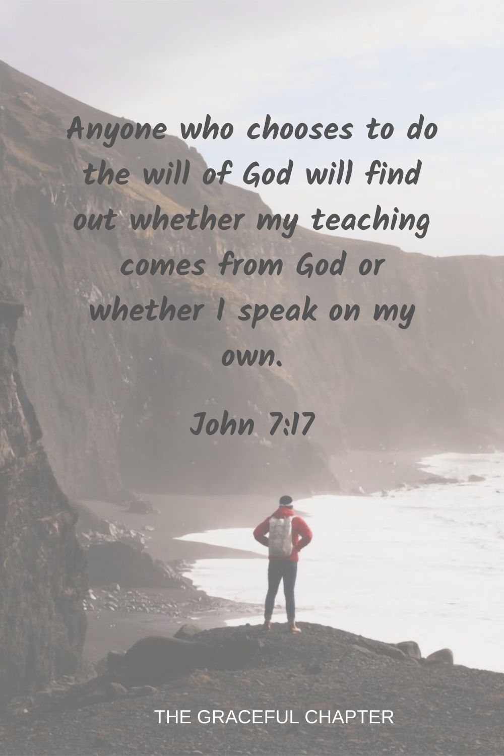 Anyone who chooses to do the will of God will find out whether my teaching comes from God or whether I speak on my own. John 7:17