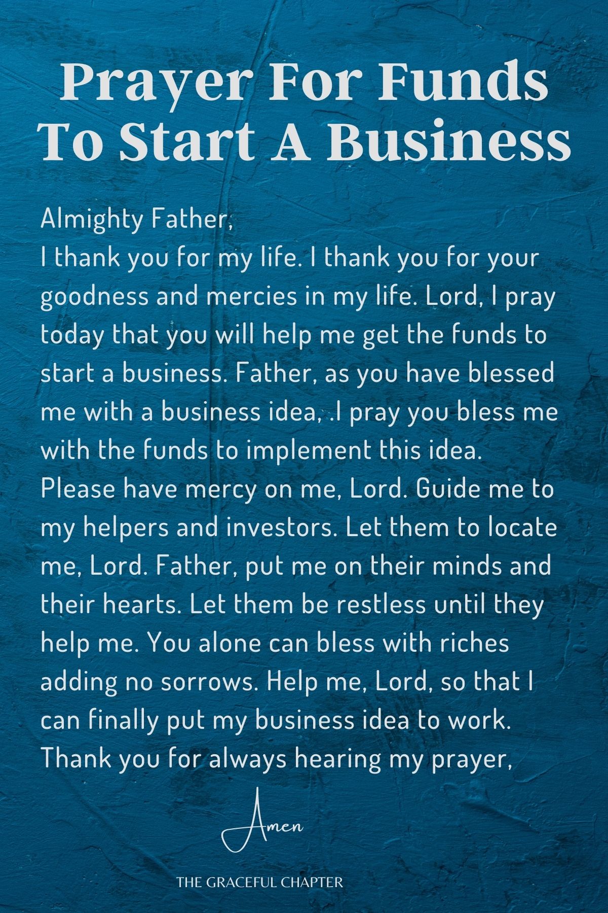 Prayer for funds to start a business