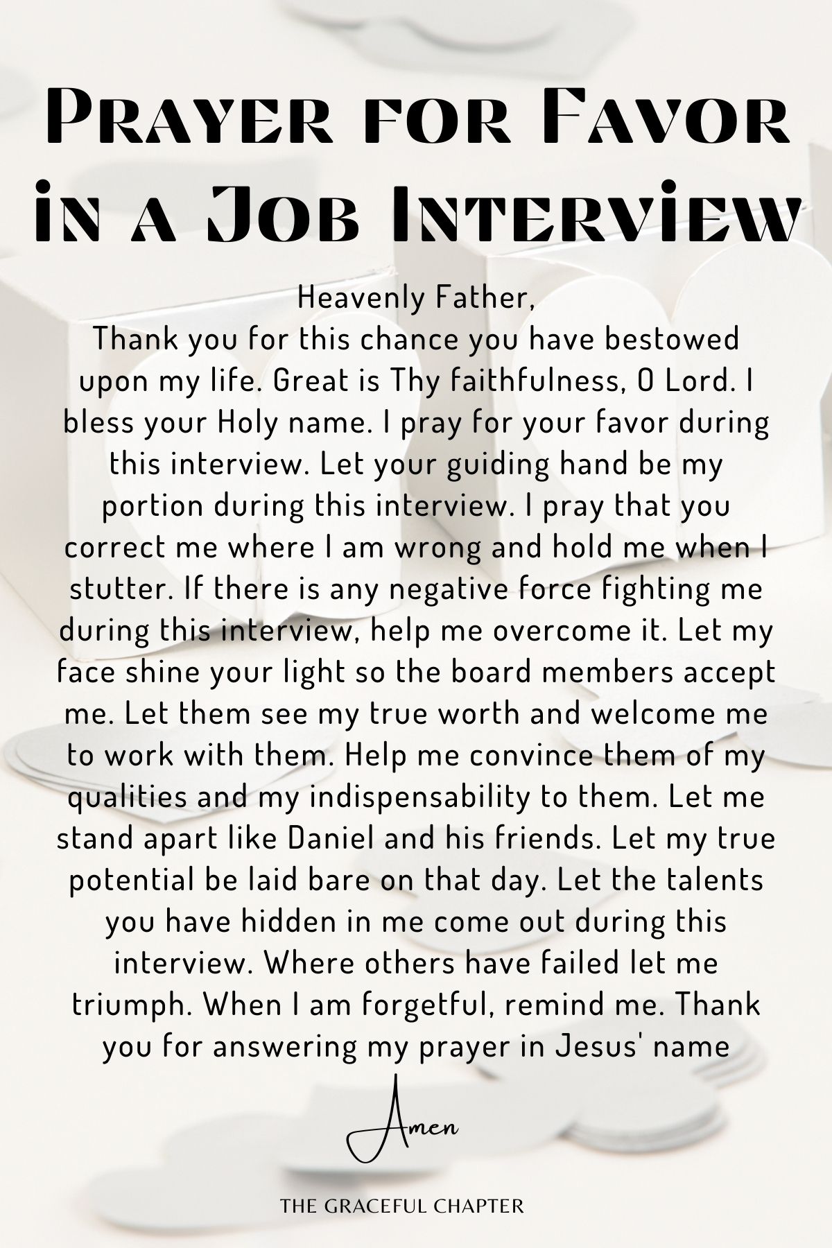 Prayer for favor in a job interview