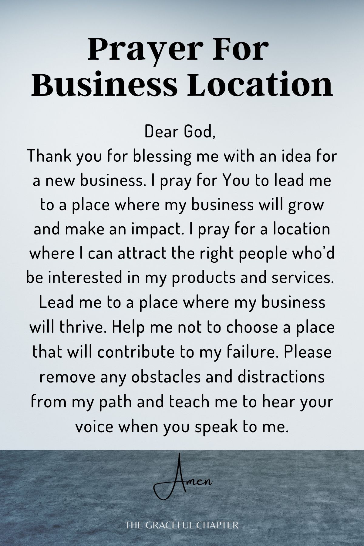 Prayer for business location