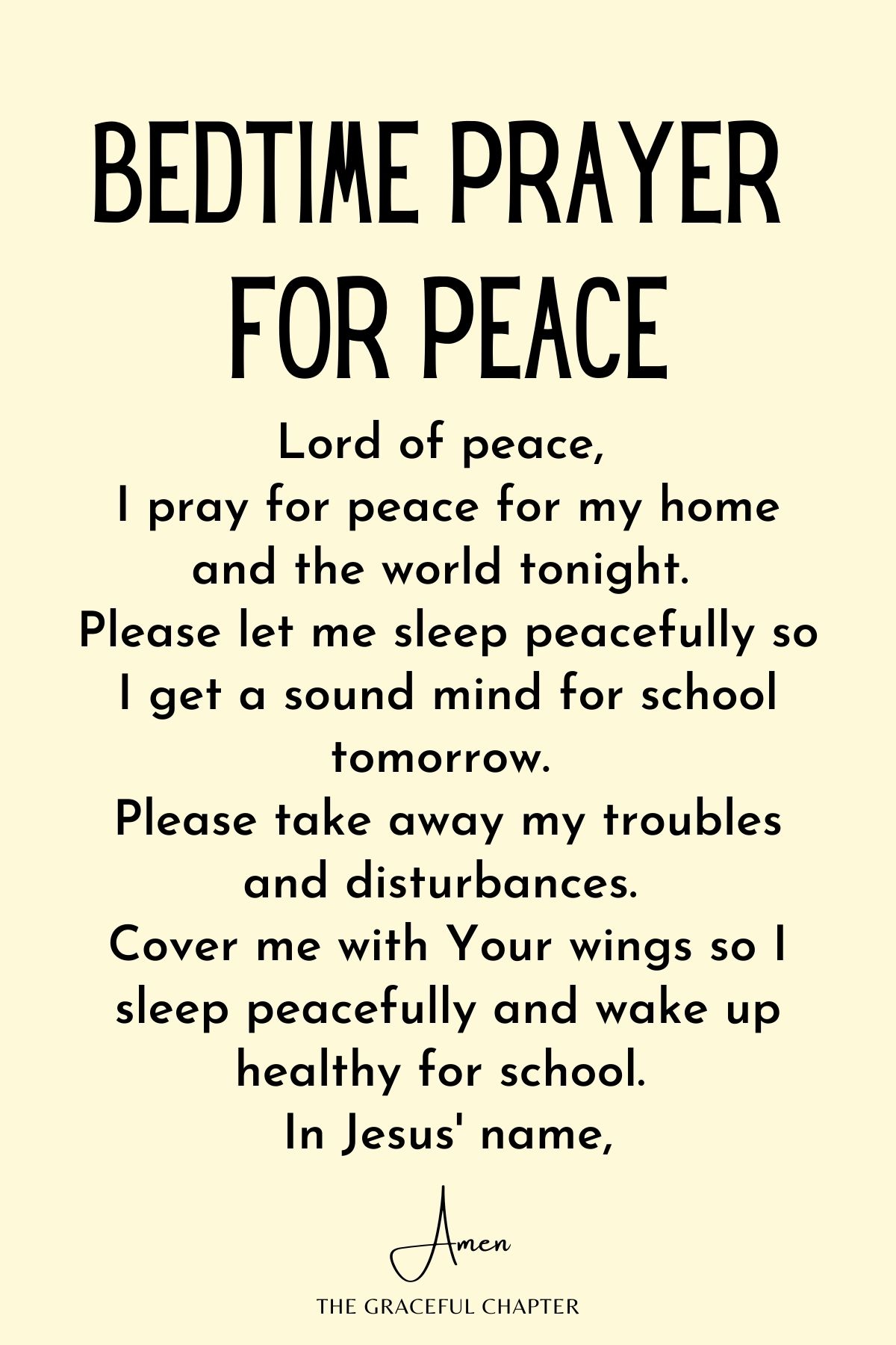 Bedtime Prayers For Kids