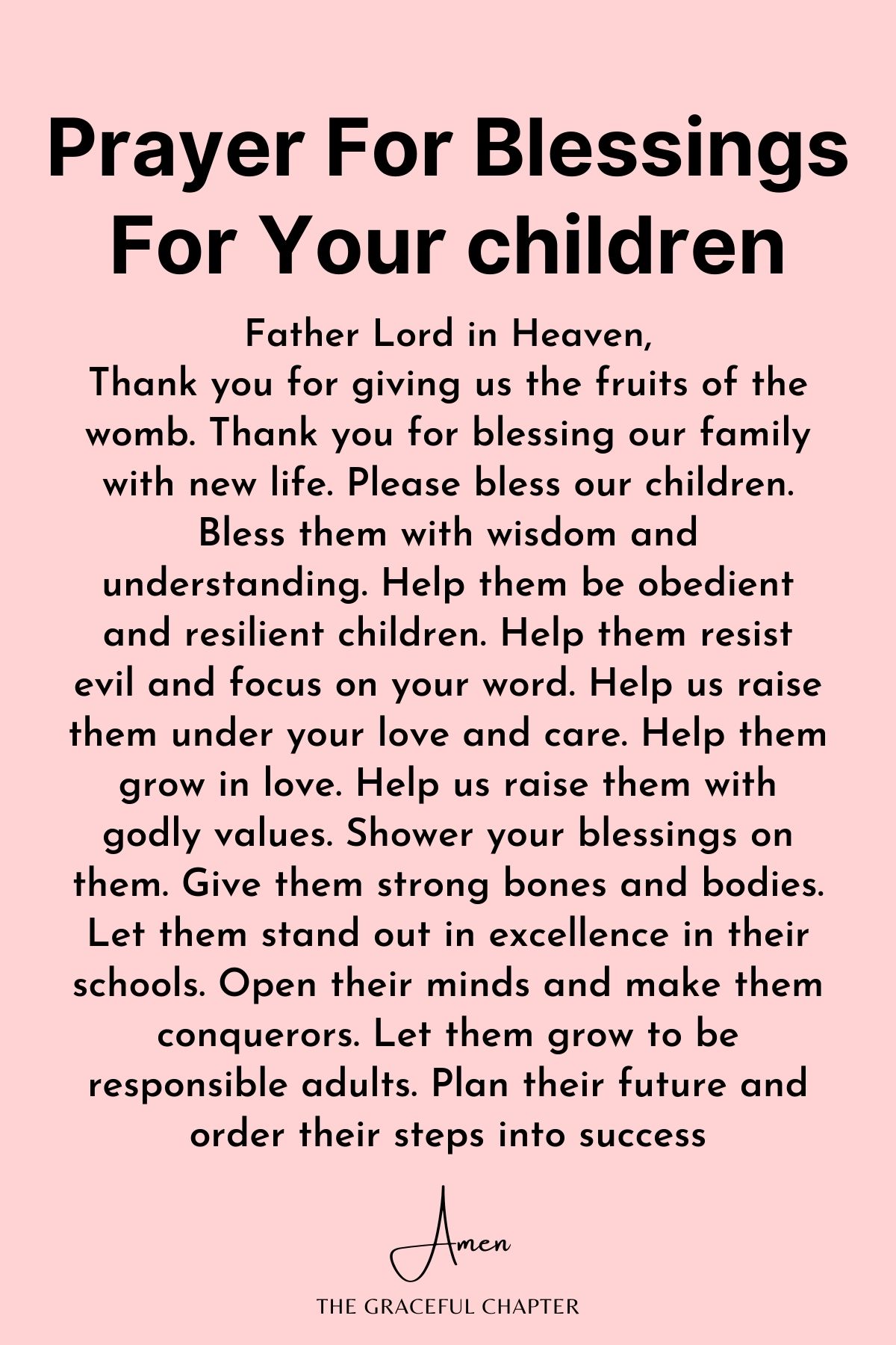 Prayer for blessings for your children