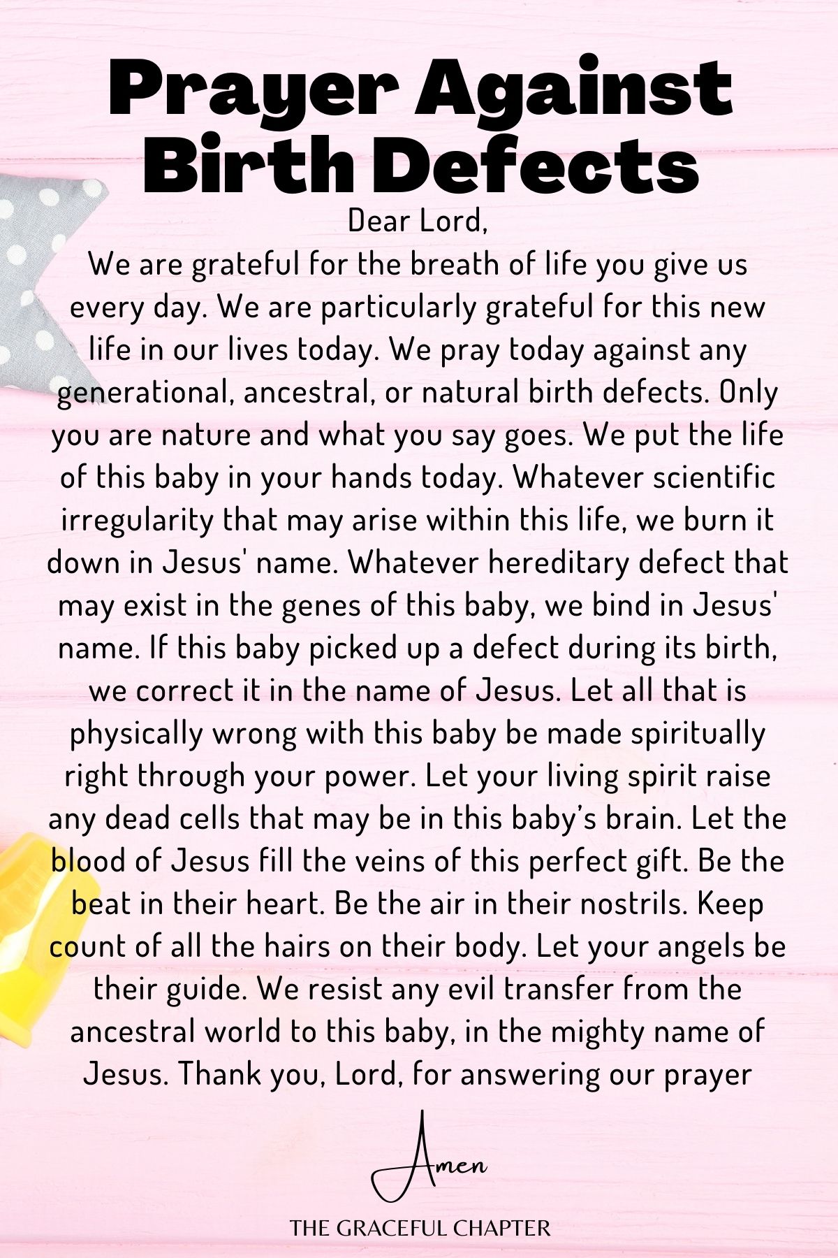 Prayer against  birth defects