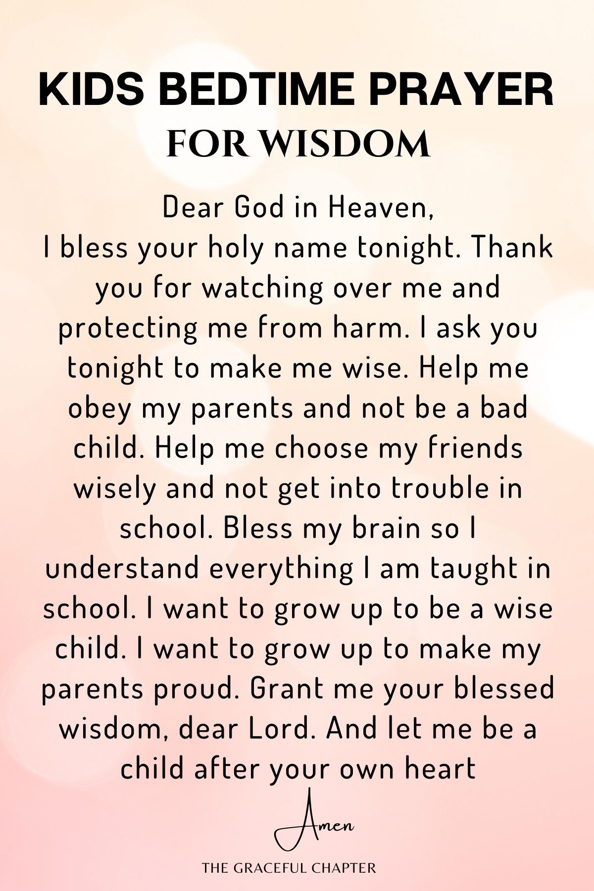 bedtime prayer for kids