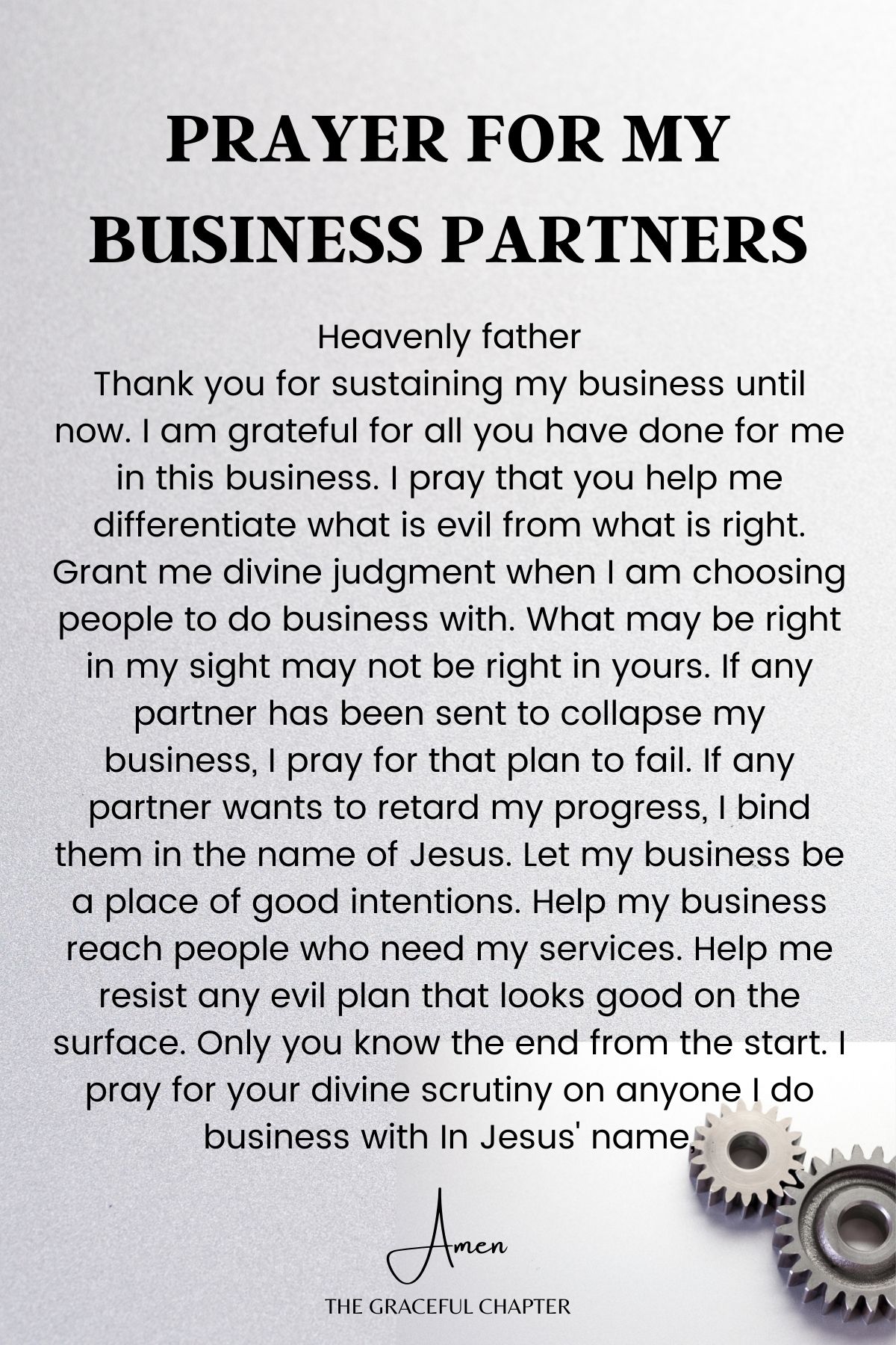 Prayer for your business partners