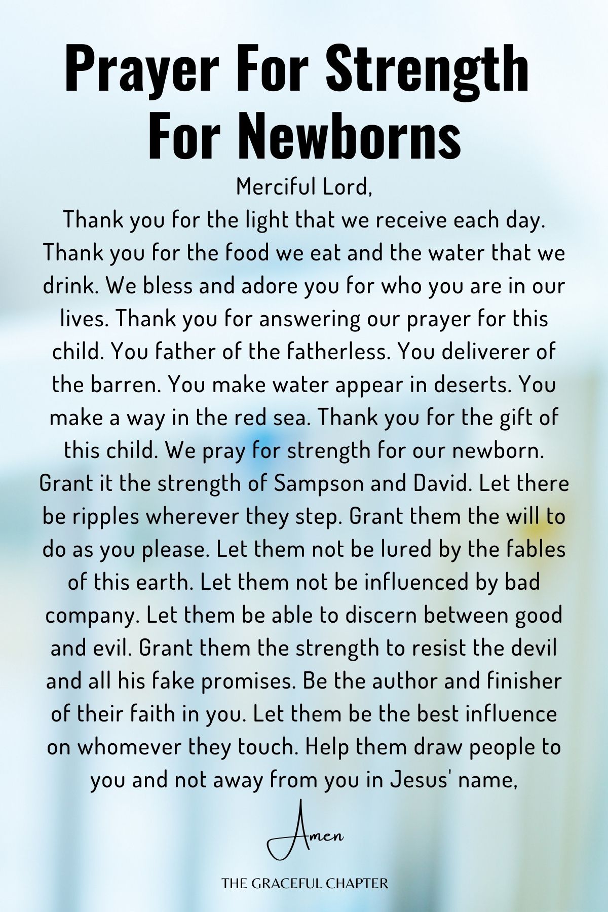 Prayer for strength for newborns