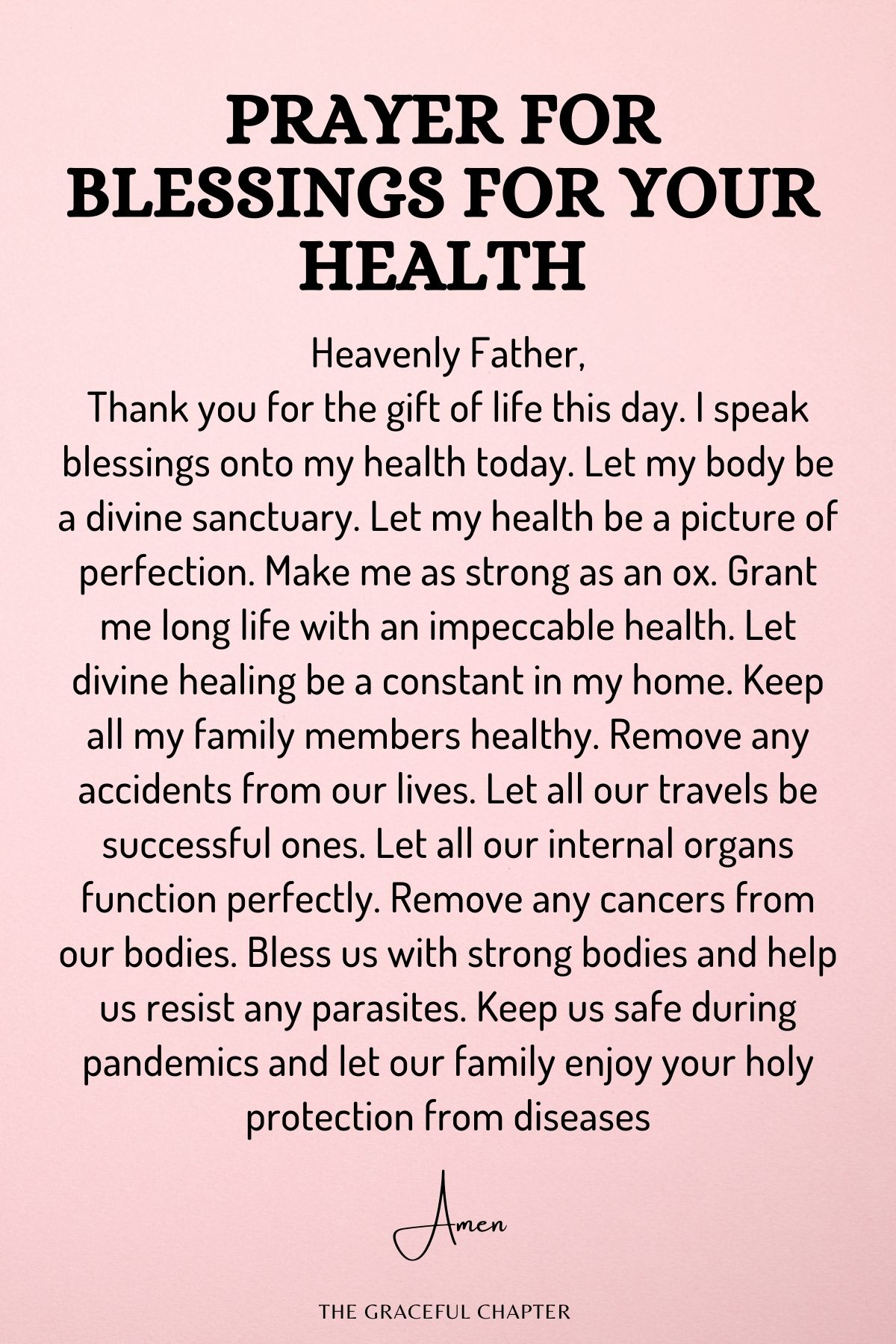 Prayer for blessings for your health