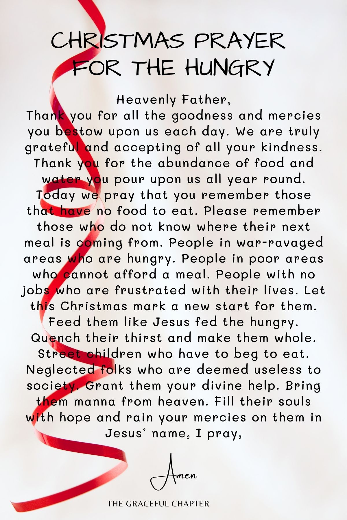Christmas Prayer for the Hungry