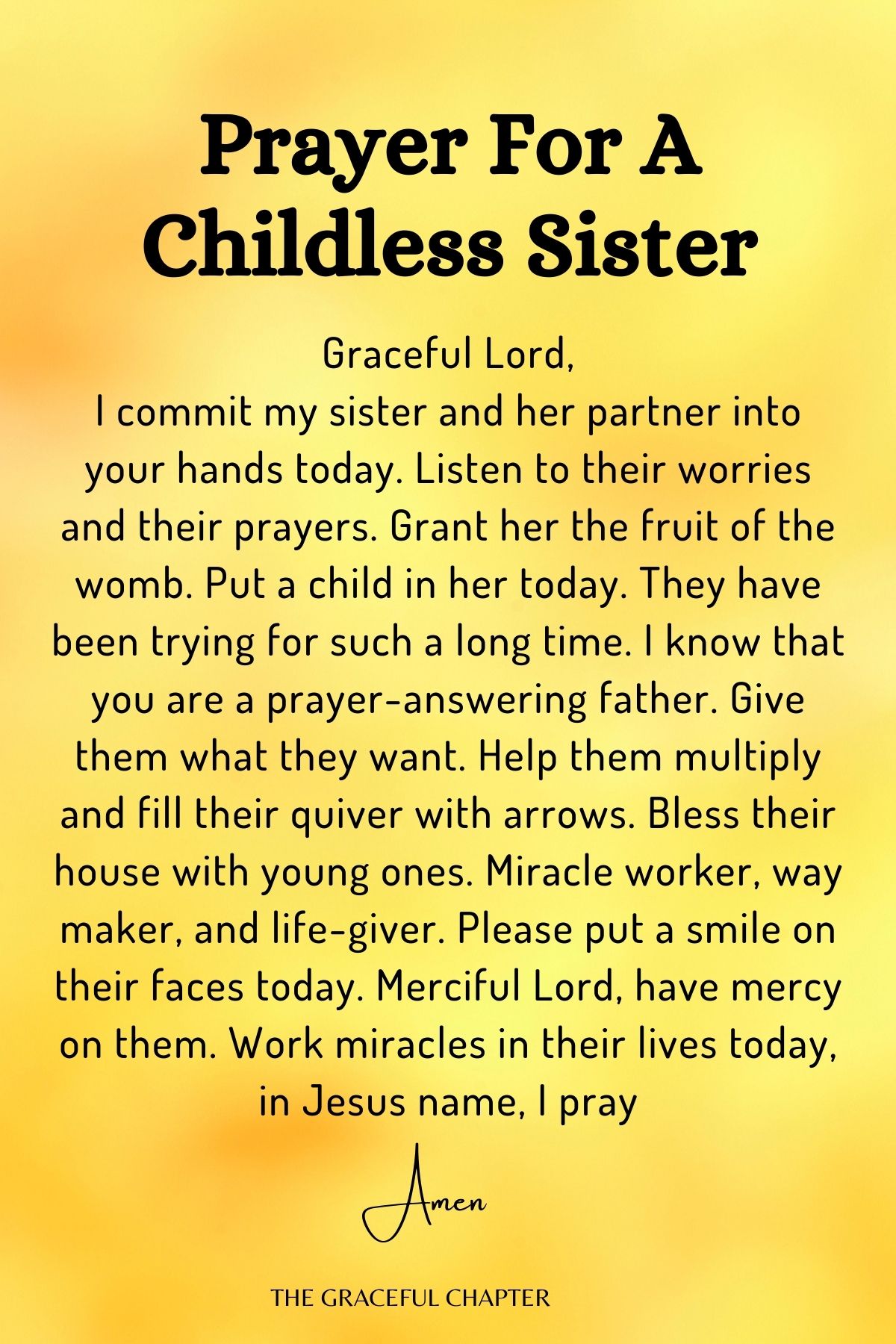 Prayer for a childless sister