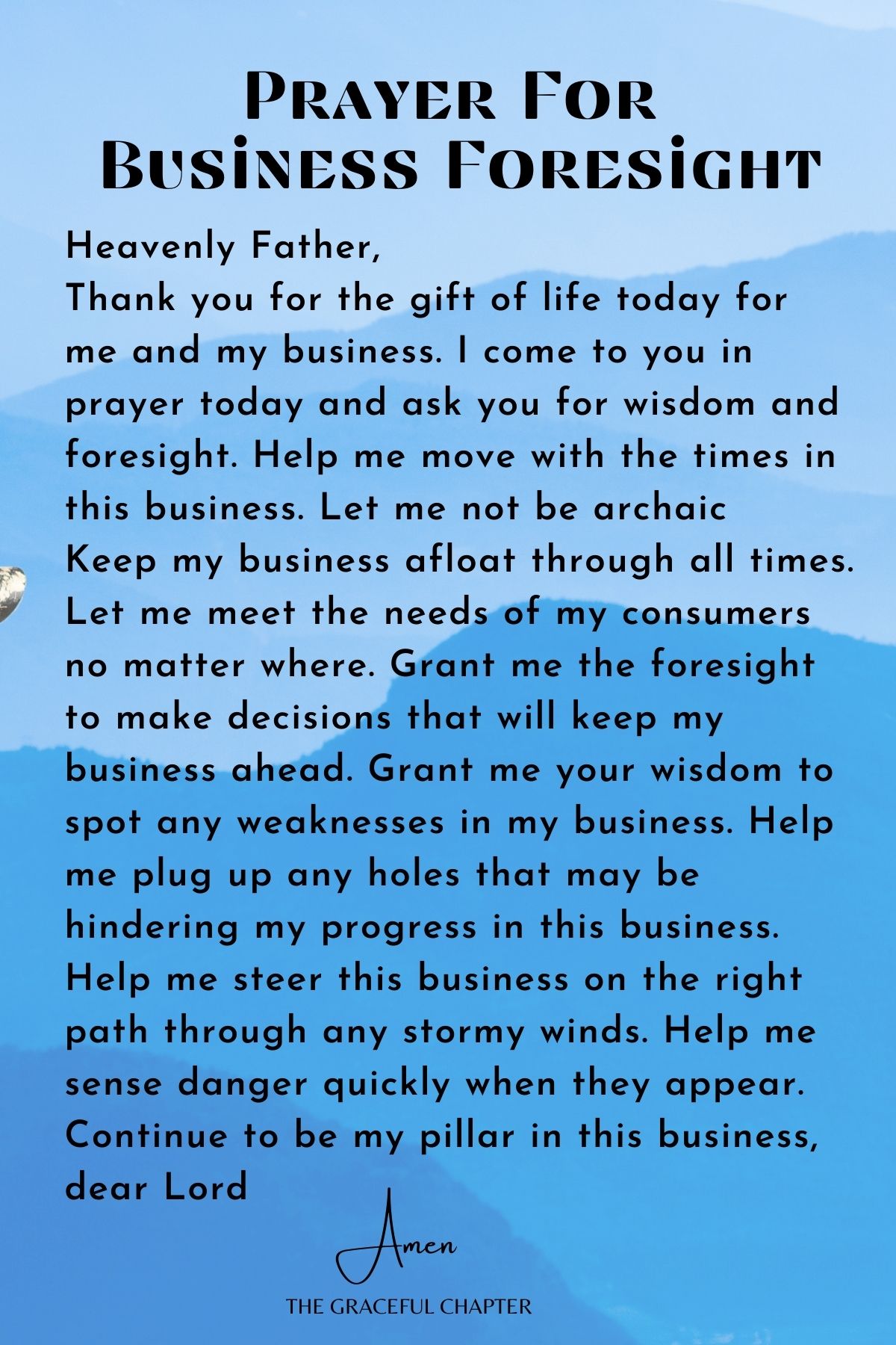 Prayer for foresight in business