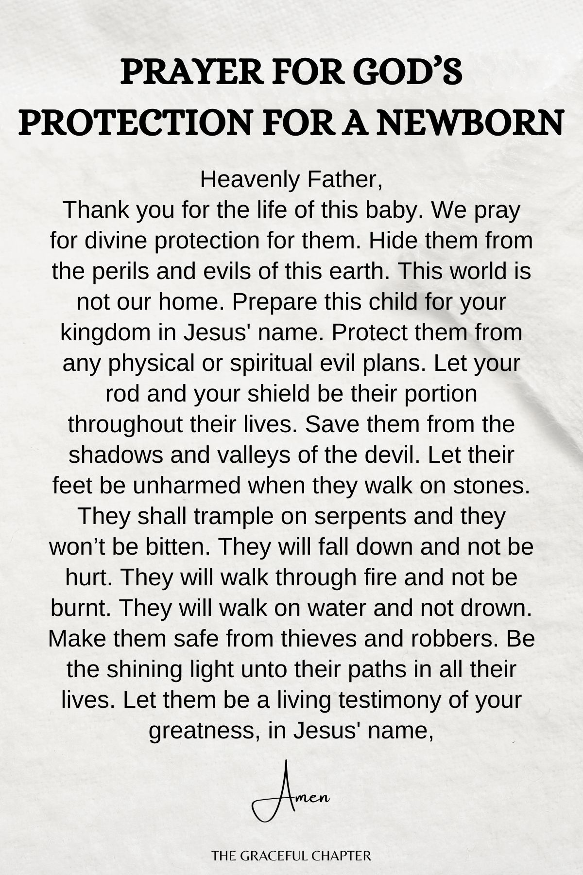 Prayer for God’s protection for a Newborn