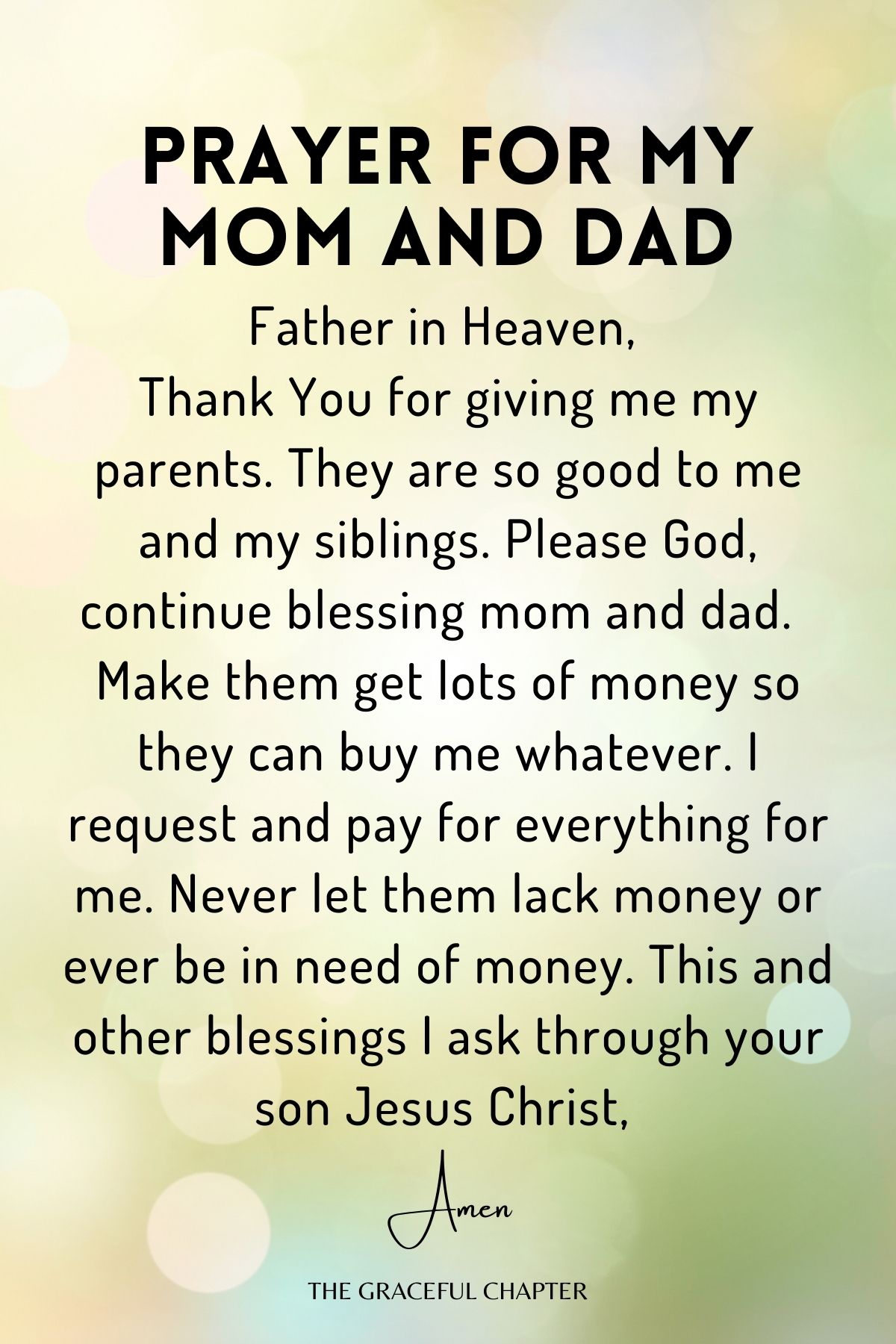 Prayer for my mom and dad