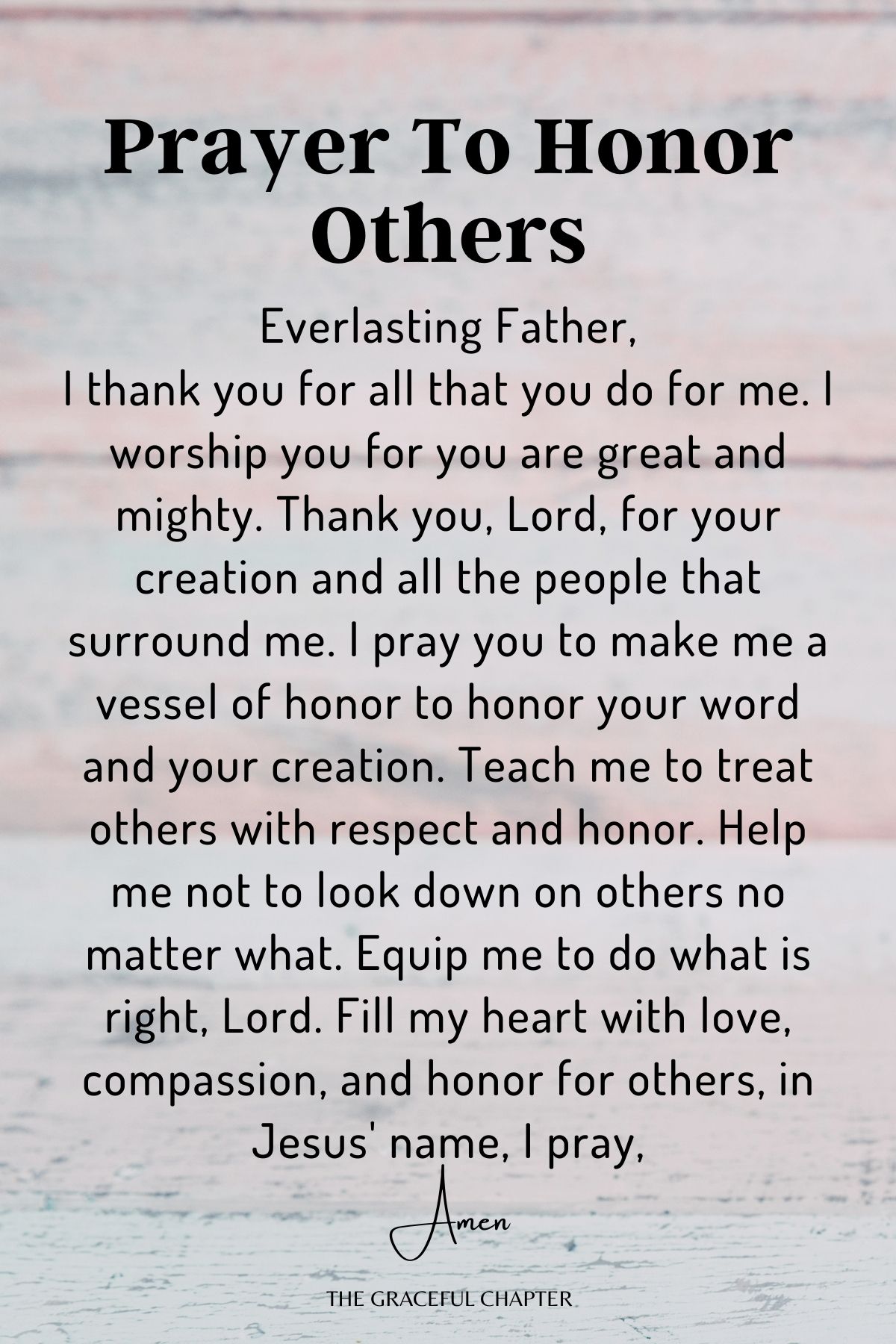 Prayer to honor others