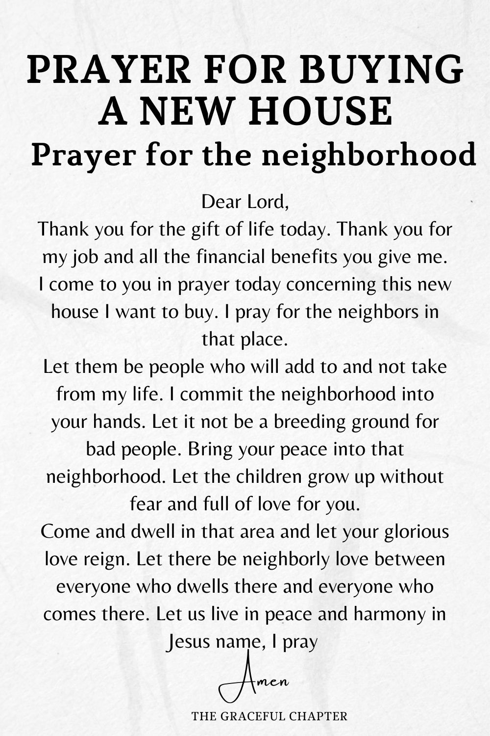 prayers for buying a new house- Prayer for the neighborhood