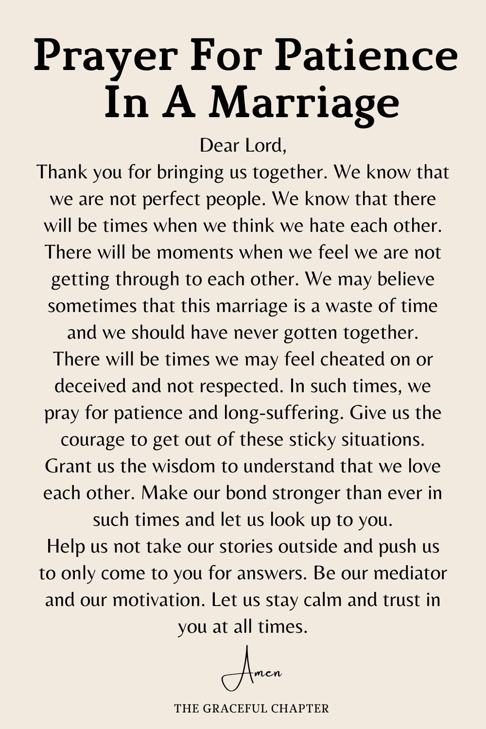 Prayer for Patience in a Marriage