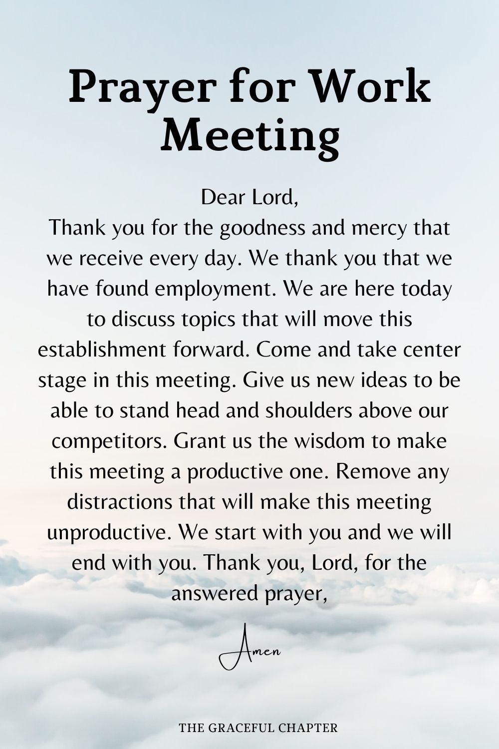 Prayer for Work Meeting - prayers for meetings and gatherings