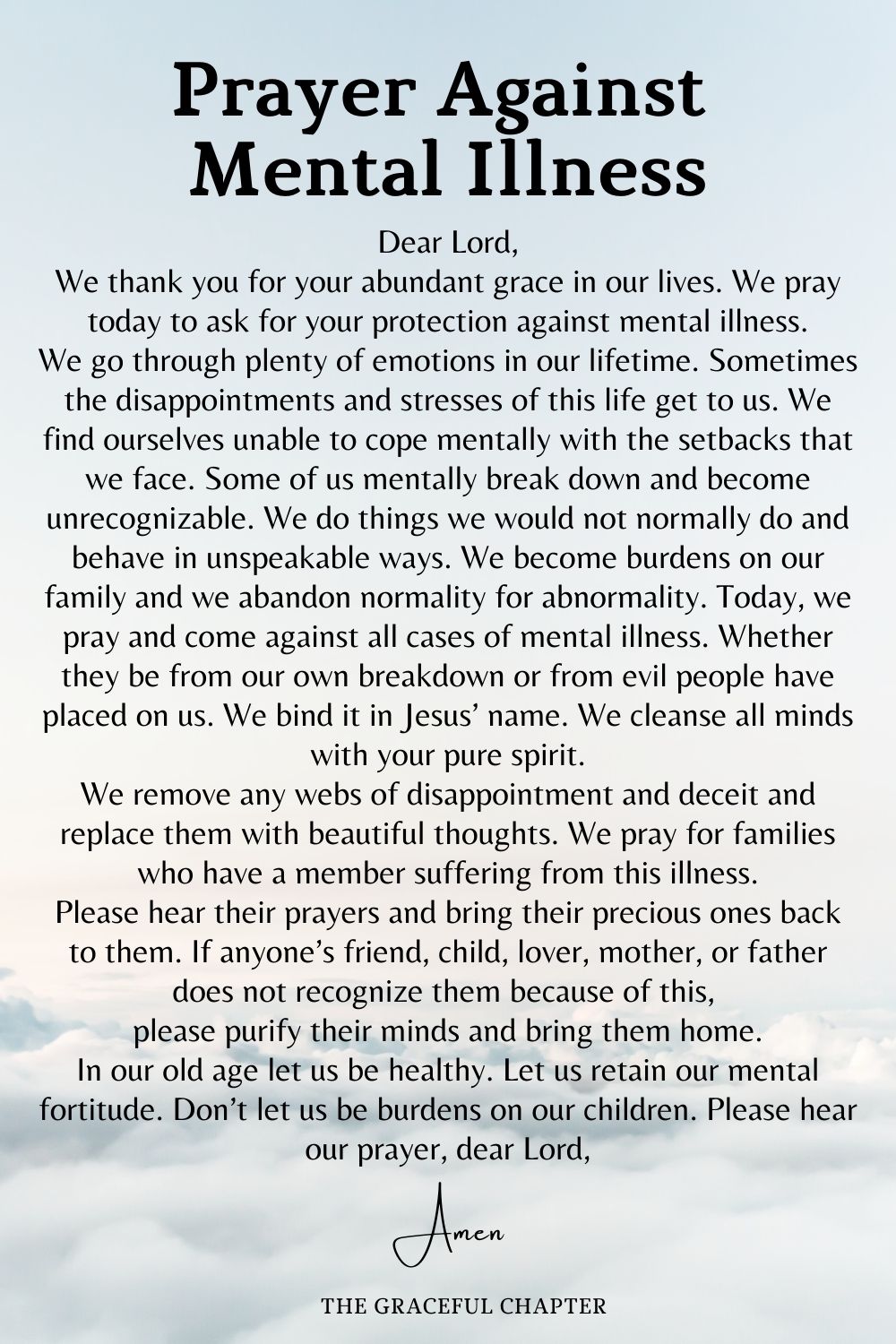 Prayer against Mental Illness
