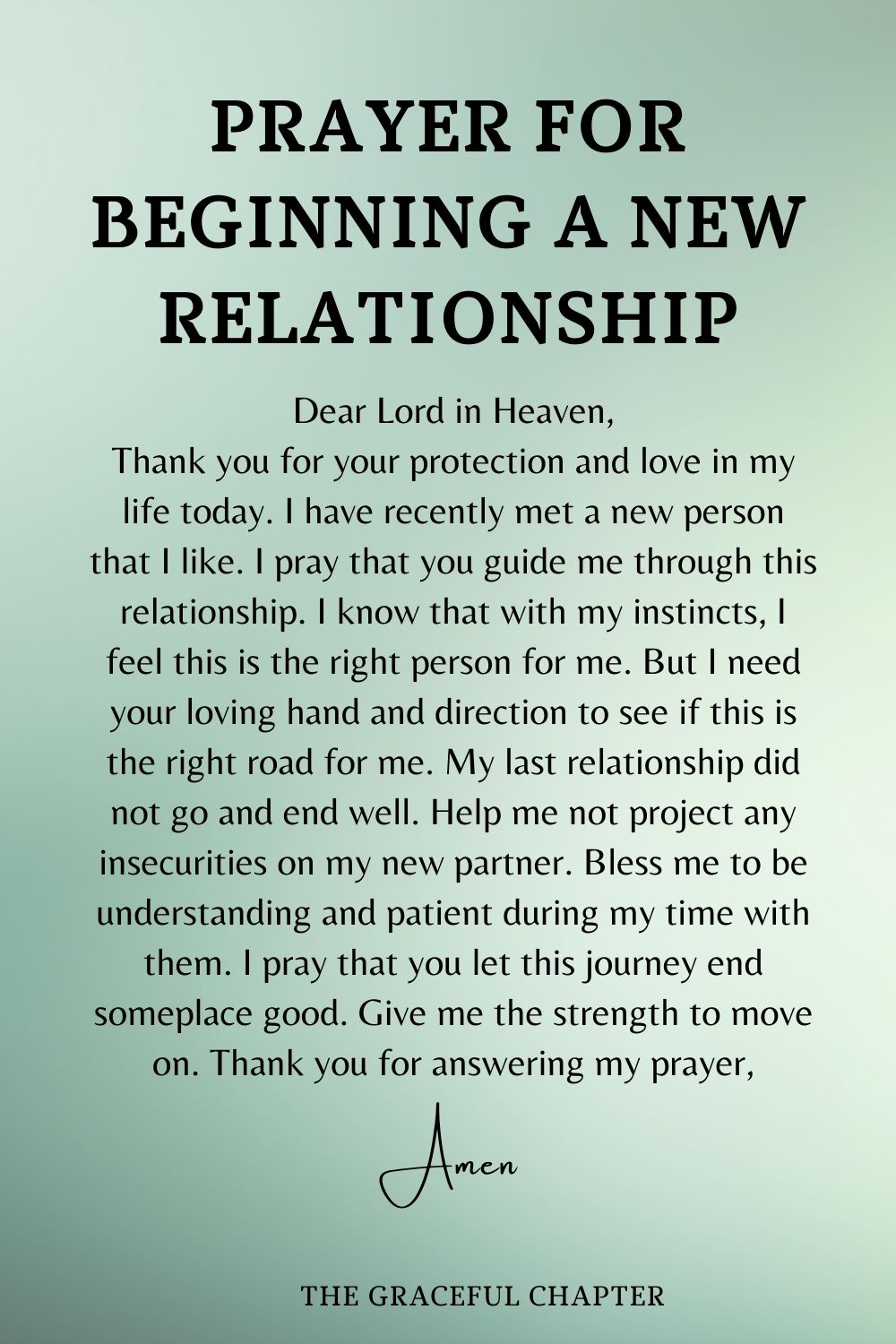 Prayer for beginning a new relationship