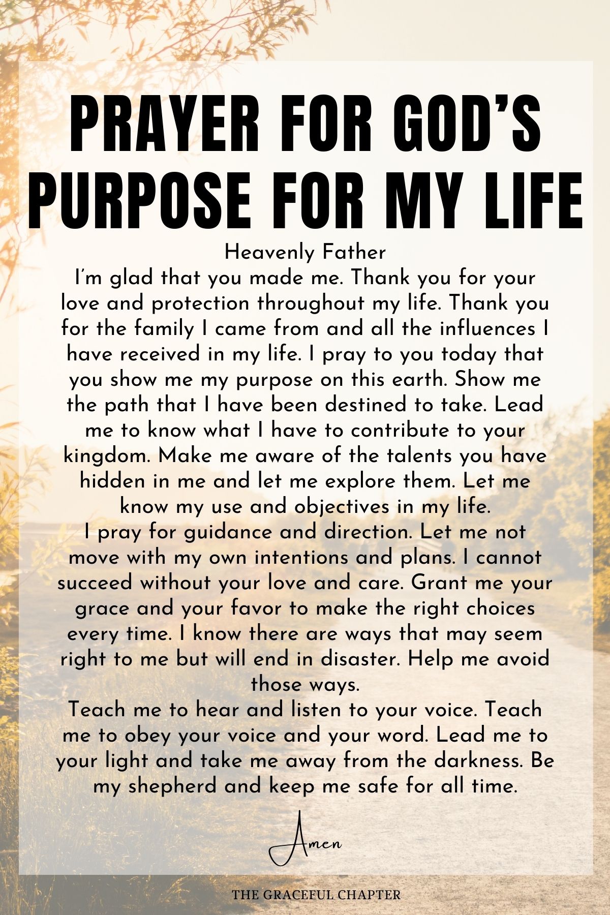 Prayer for God’s Purpose for my Life - prayers for purpose