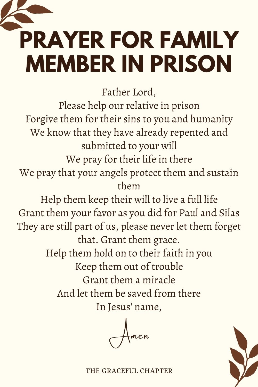 Prayer for Family Member in Prison