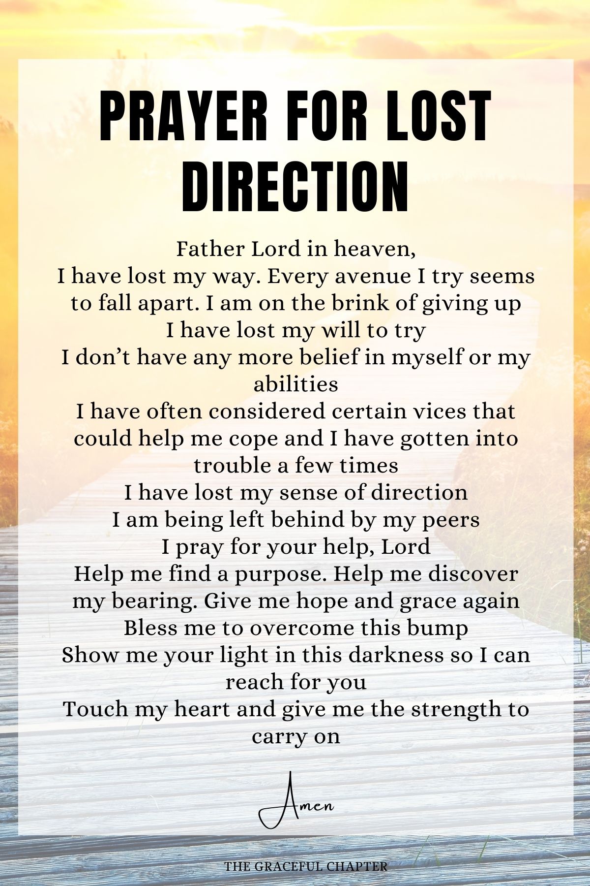 Prayer for Lost Direction - prayers for purpose