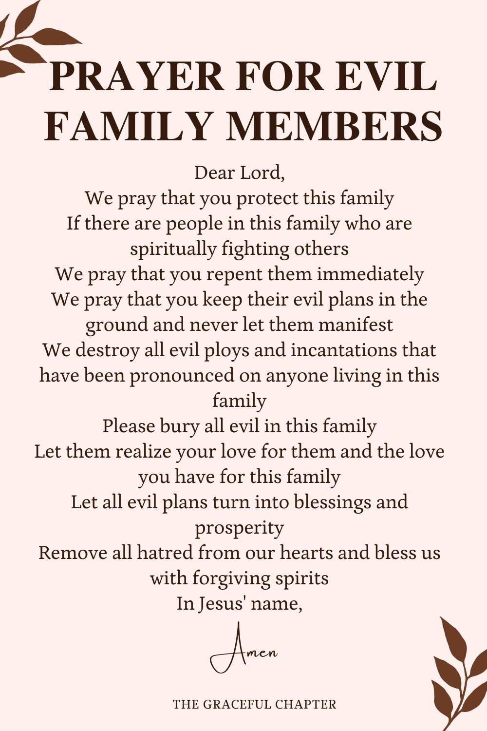 Prayer for Evil Family Members