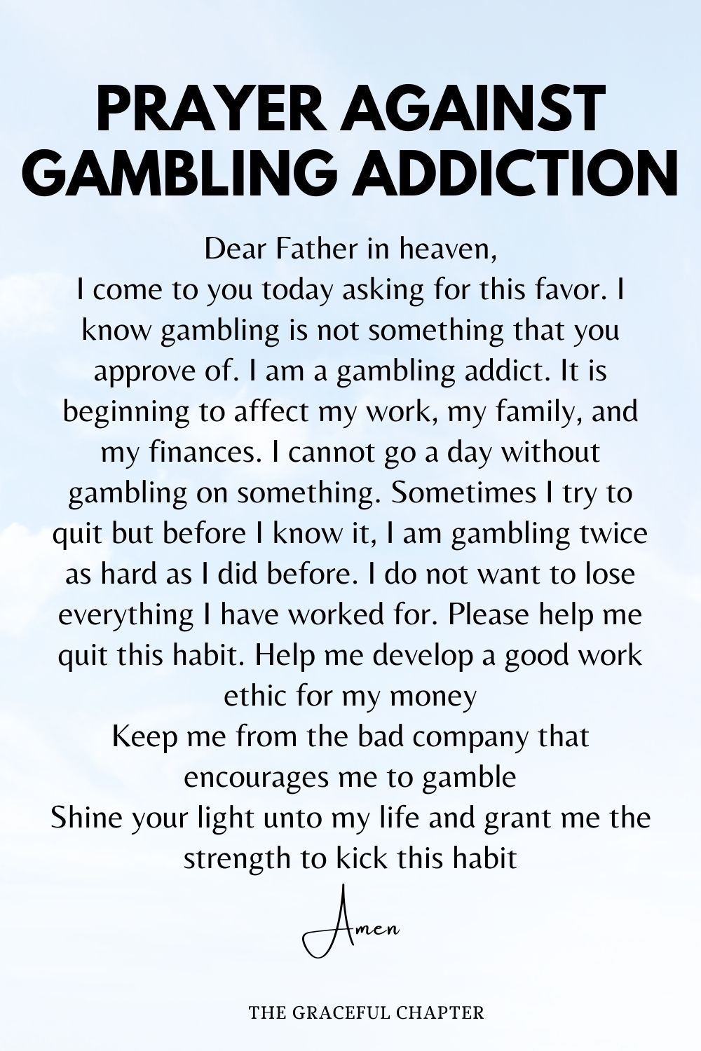 Prayer against Gambling Addiction - prayers against addiction