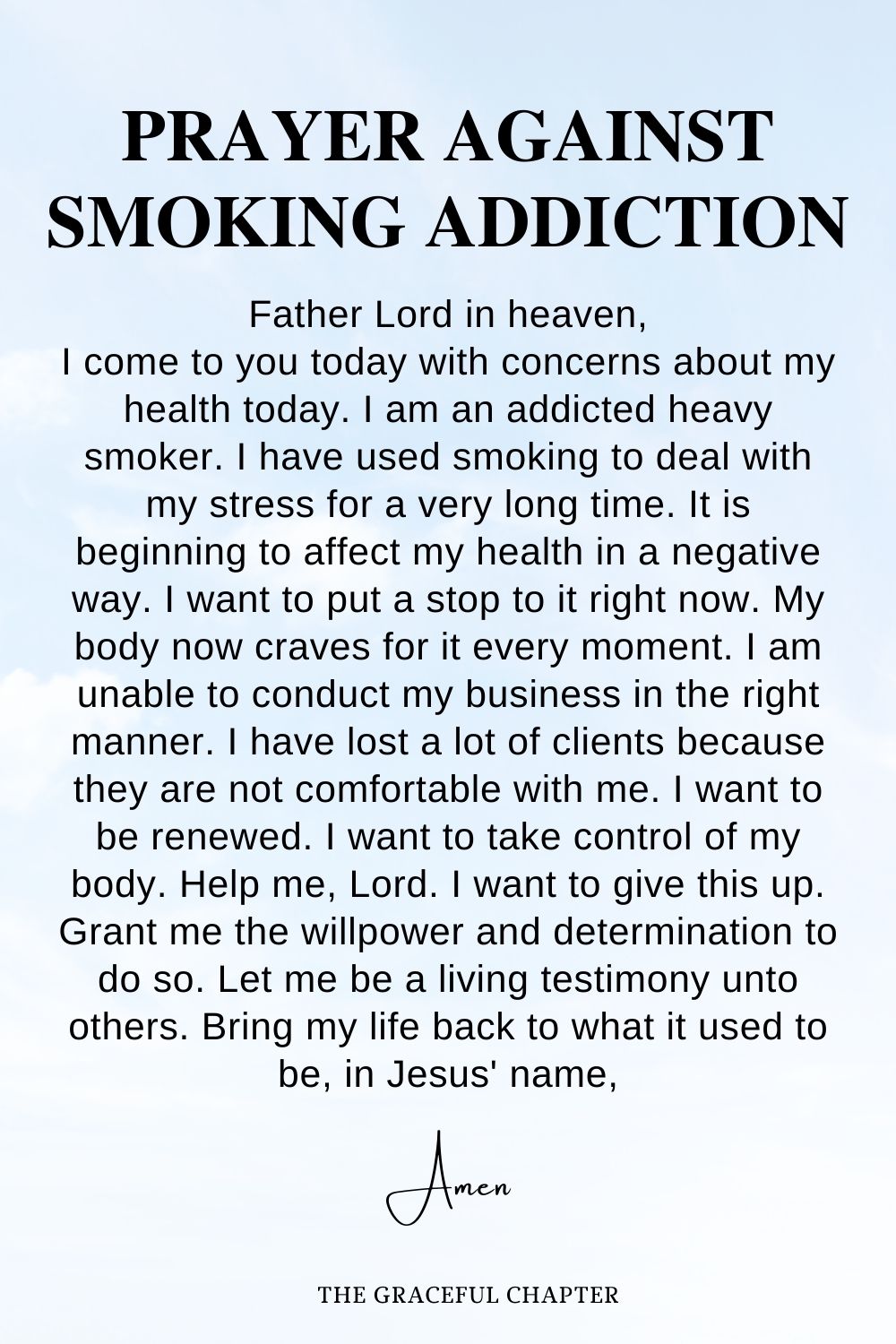 Prayer against Smoking Addiction - prayers against addiction