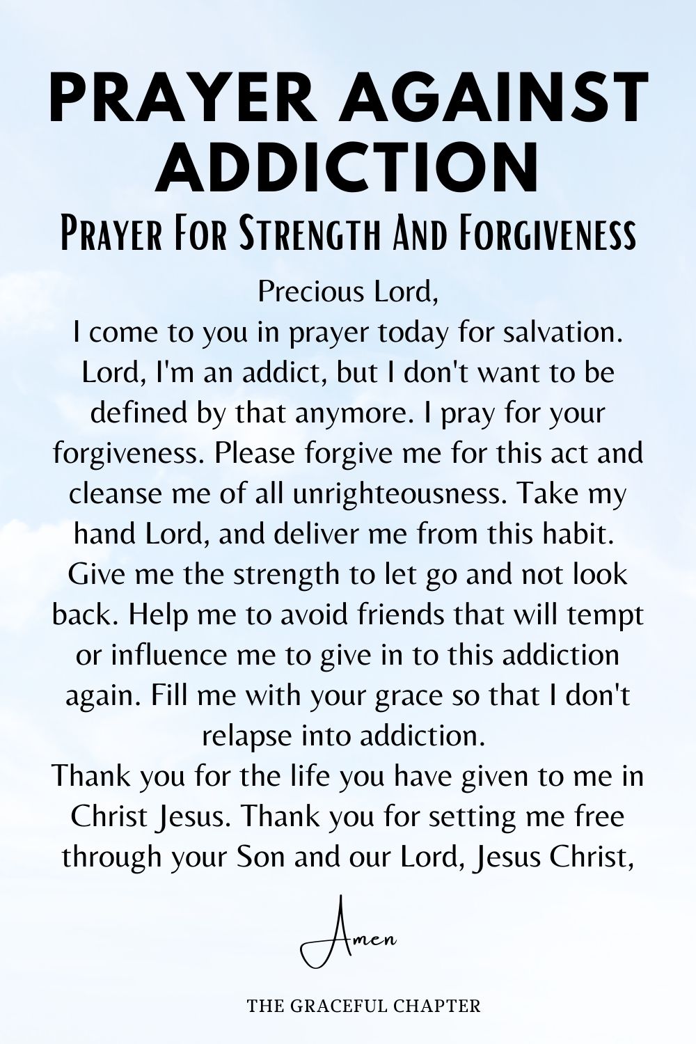 Prayer for strength and forgiveness - prayers against addiction