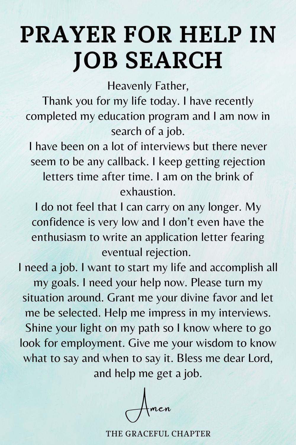 Prayer for help in job search