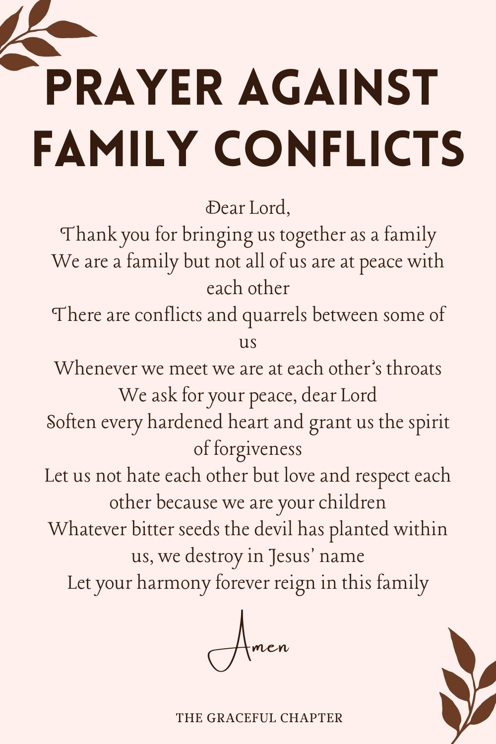 Prayer for Family Conflicts  -prayers for your family