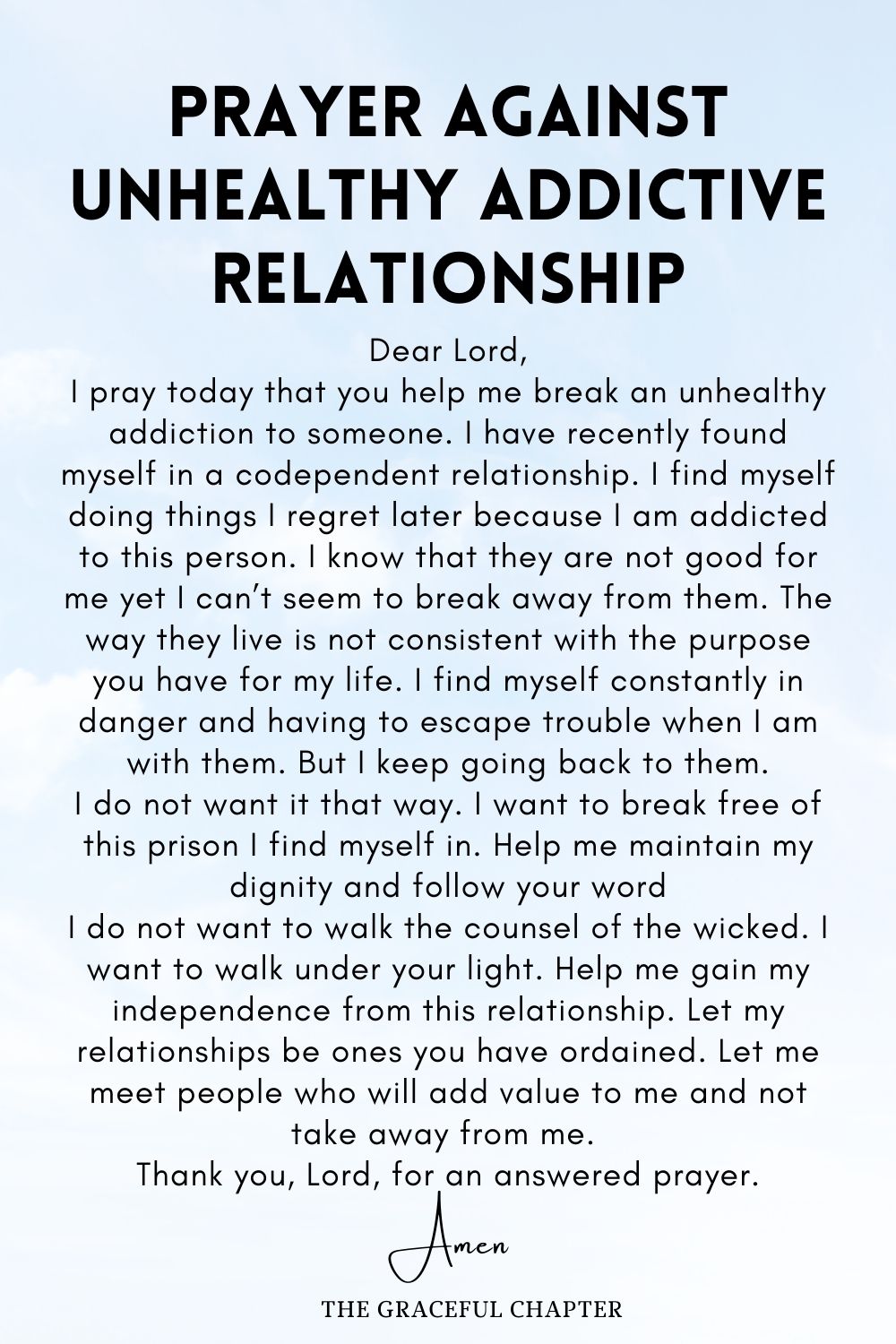 Prayer against Unhealthy Addictive Relationship