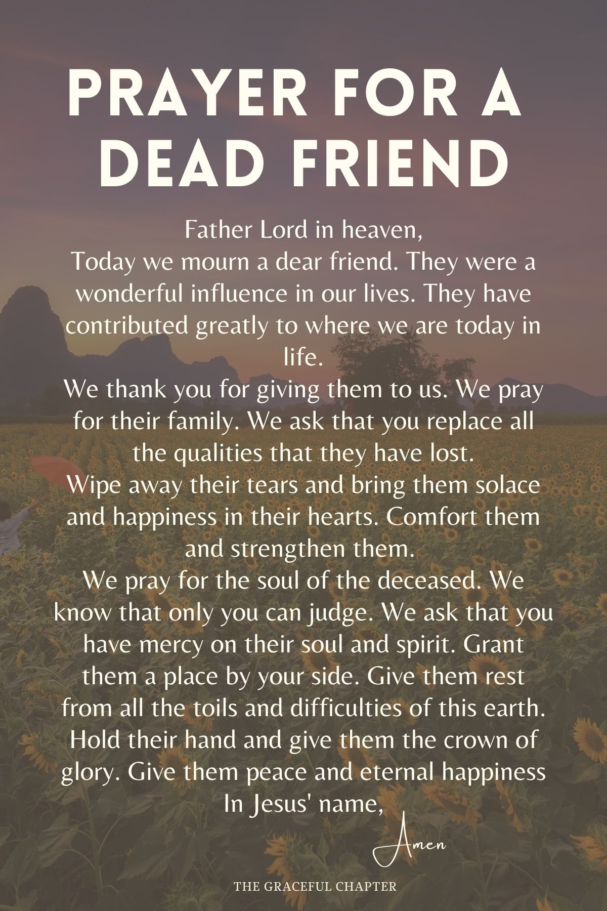 Prayer for a dead friend