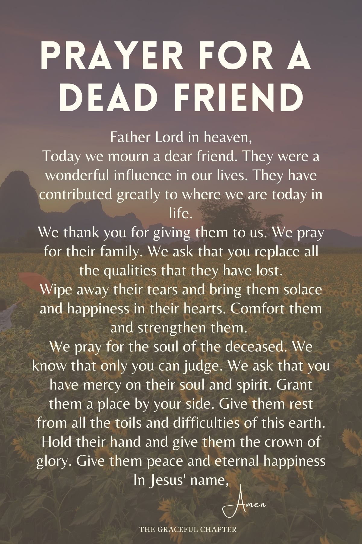 death of a friend prayer