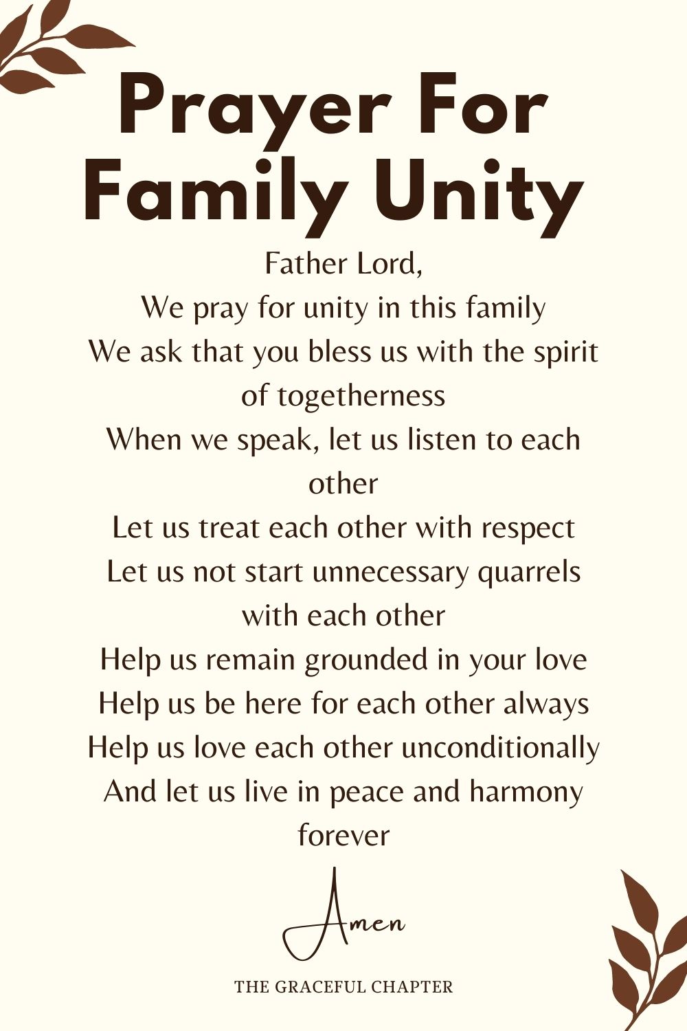 Prayer for Family Unity 