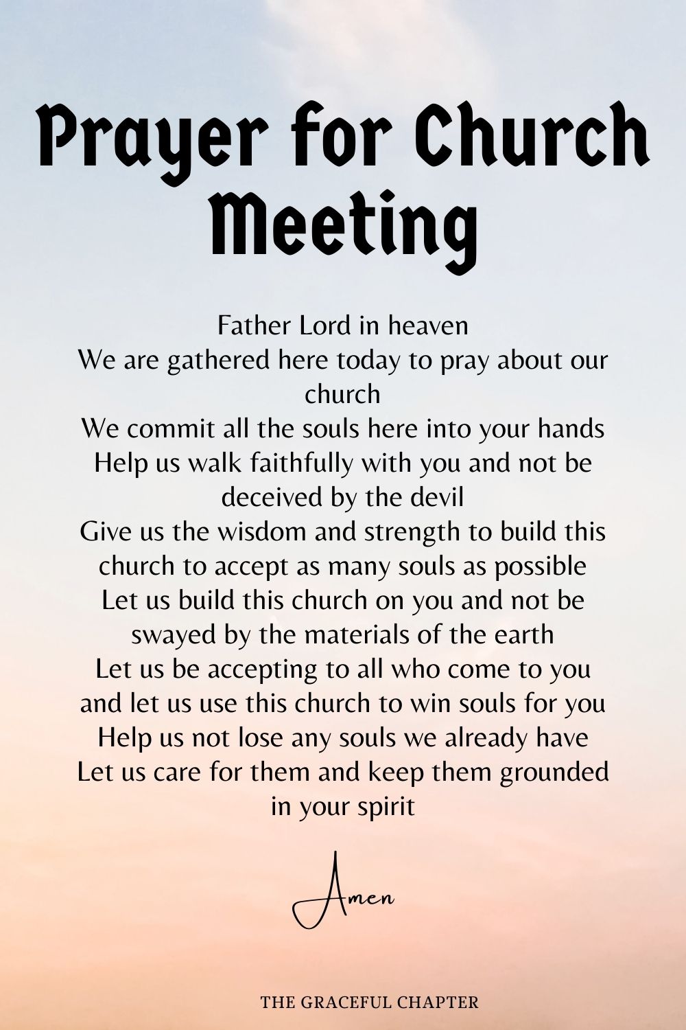 Prayer for Church Meeting -prayers for meetings and gatherings