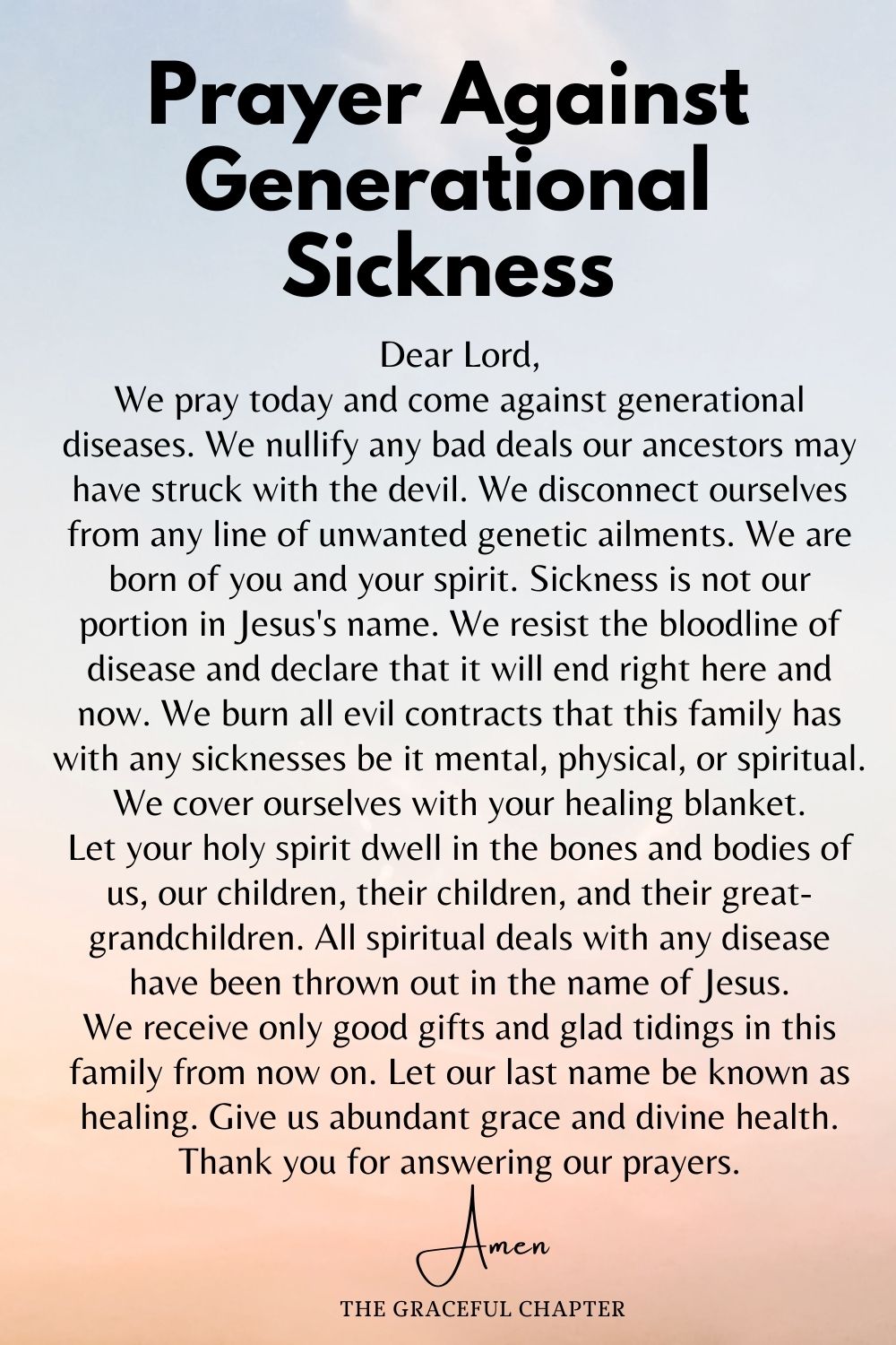 Prayer against Generational Sickness