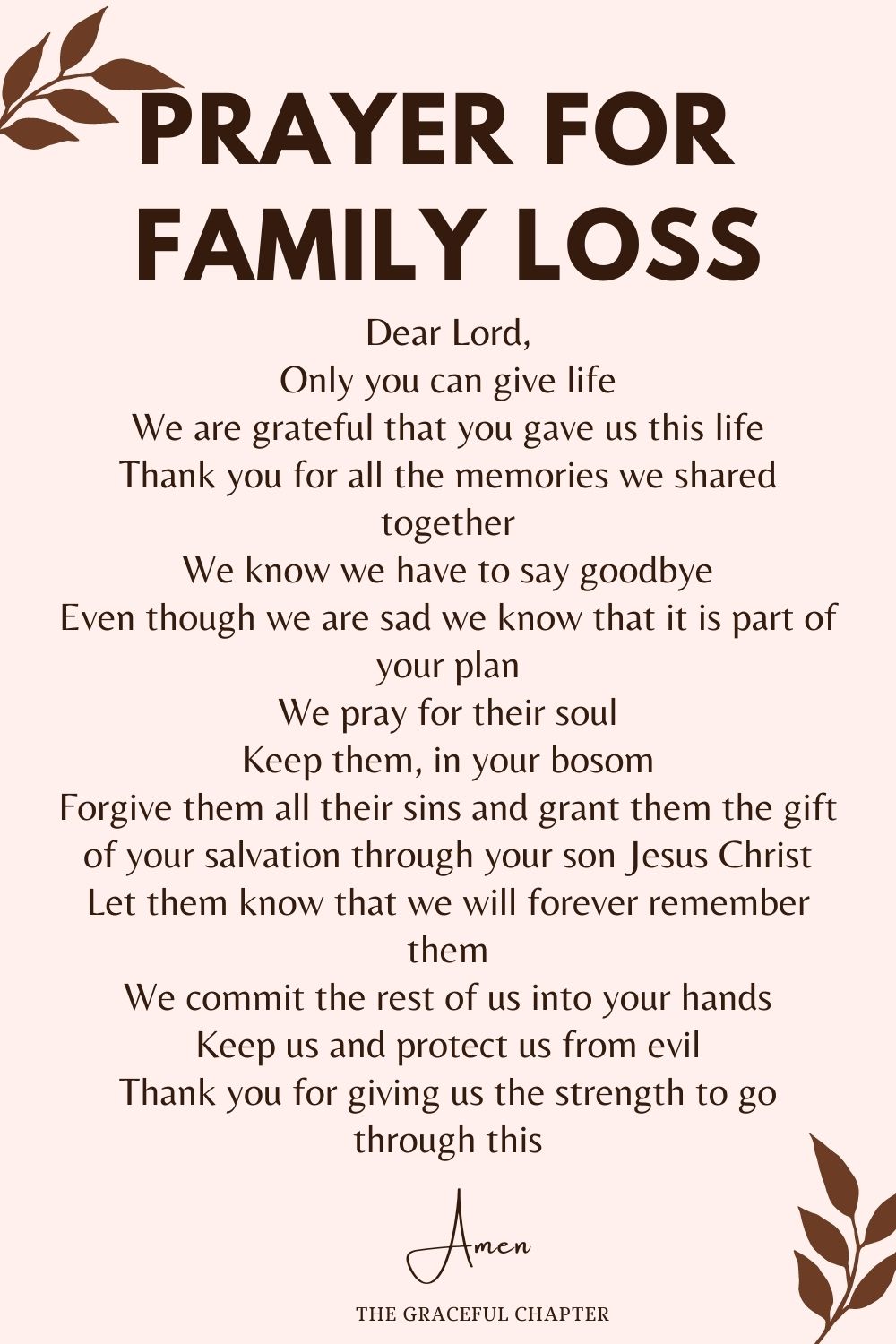 Prayer for Family Loss 