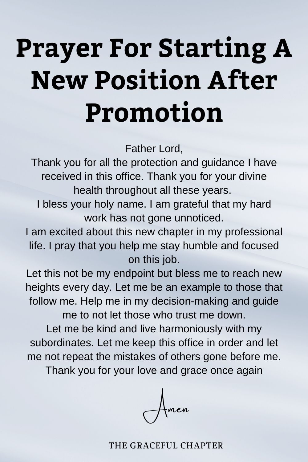 Prayer for starting a new position after promotion