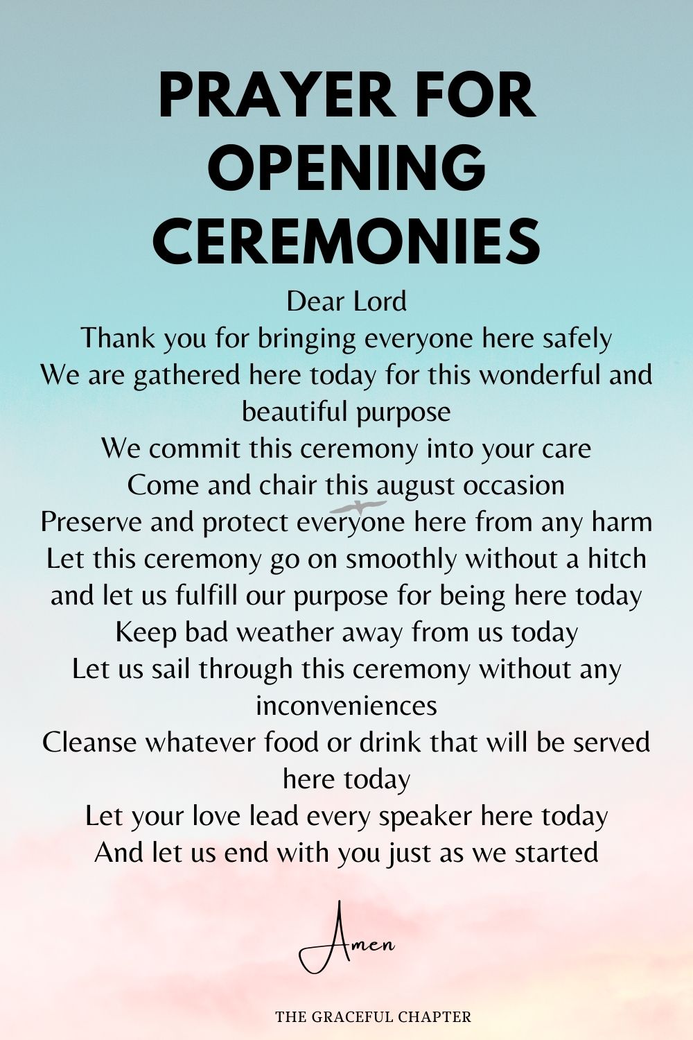 Prayer for Opening Ceremonies