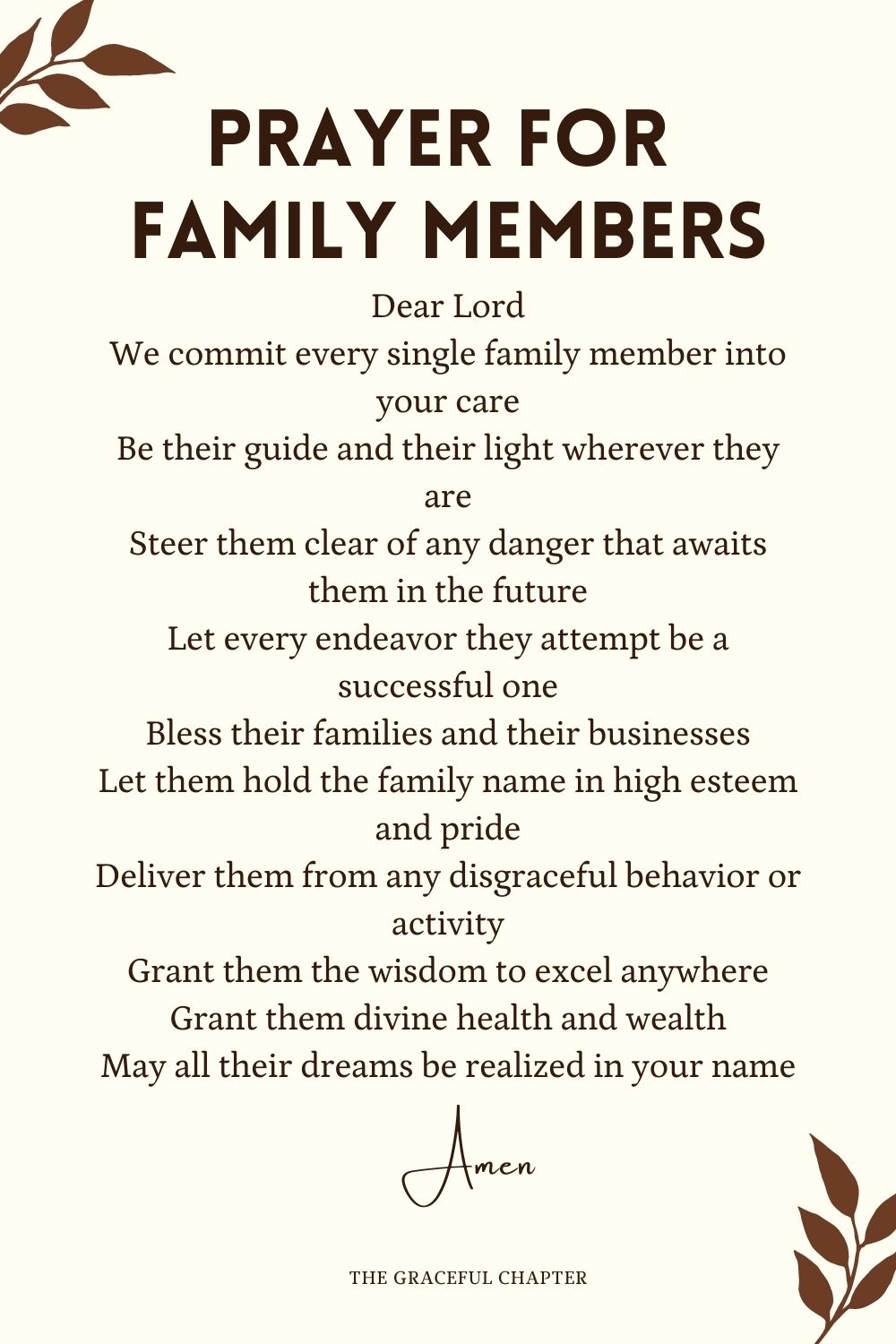 Prayer for Family Members - prayers for your family