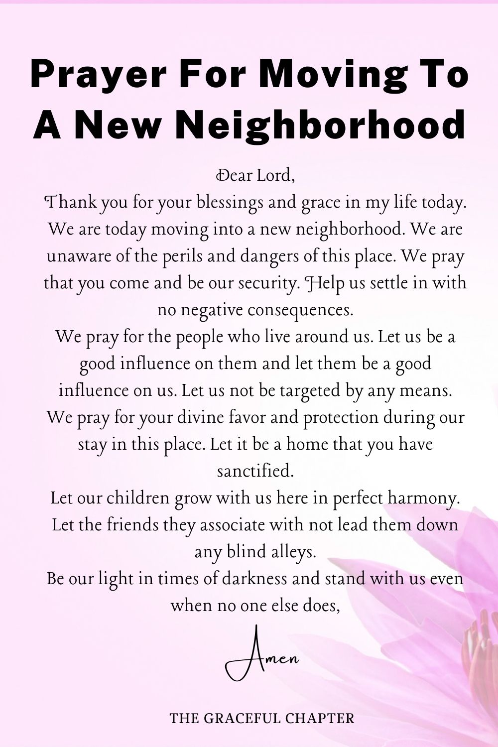 Prayer for moving to a new neighborhood