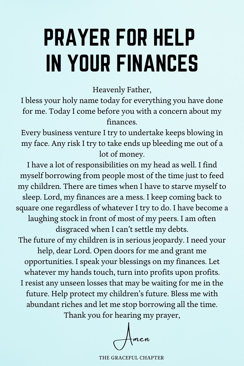 Prayers for help in your finances