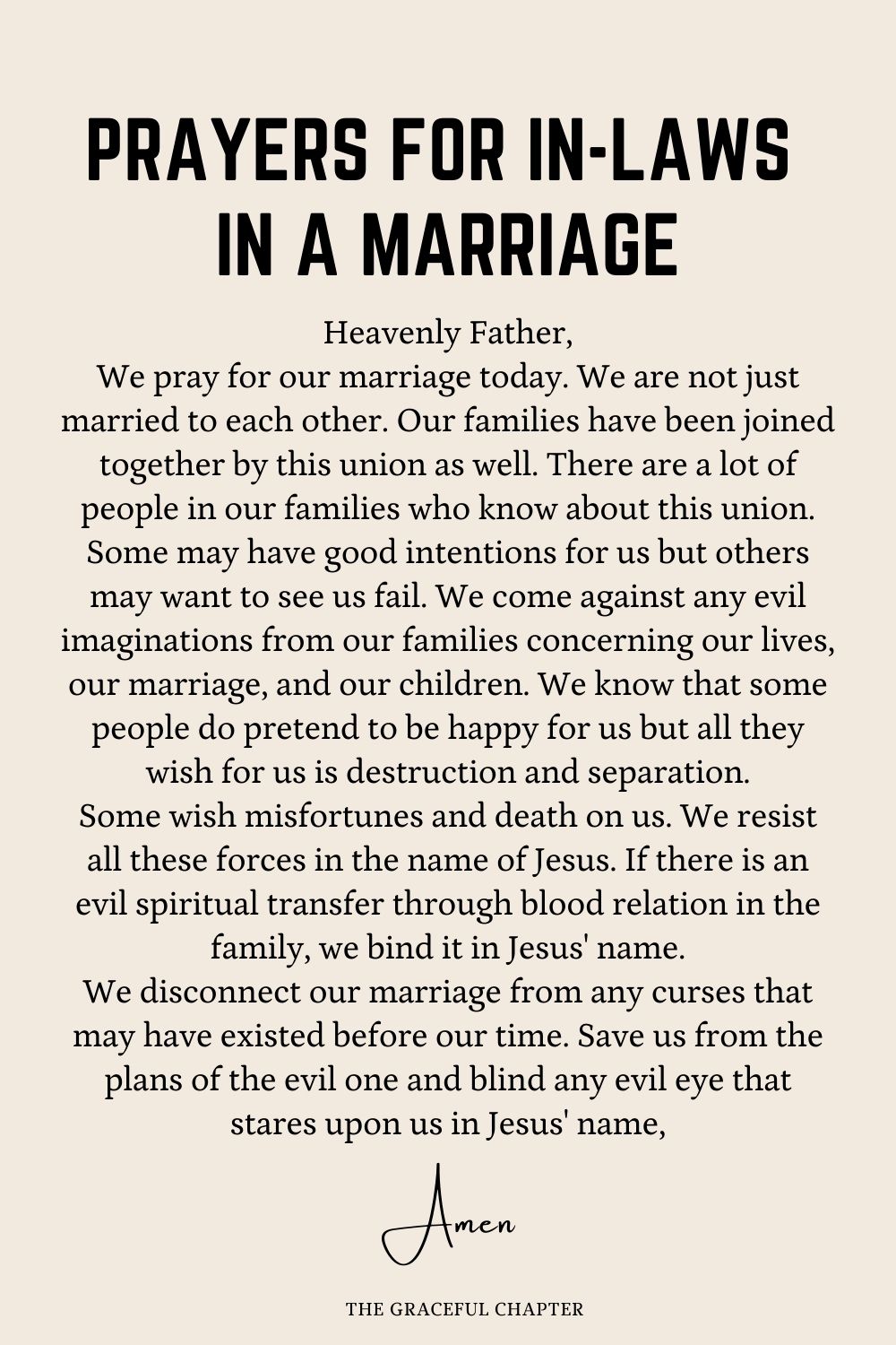 Prayers for In-Laws in a Marriage