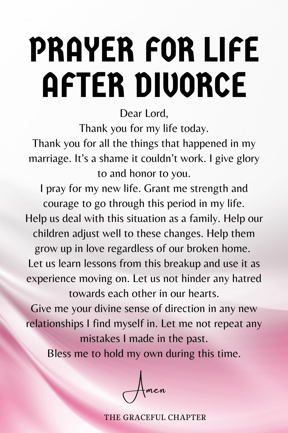 Prayer for life after divorce