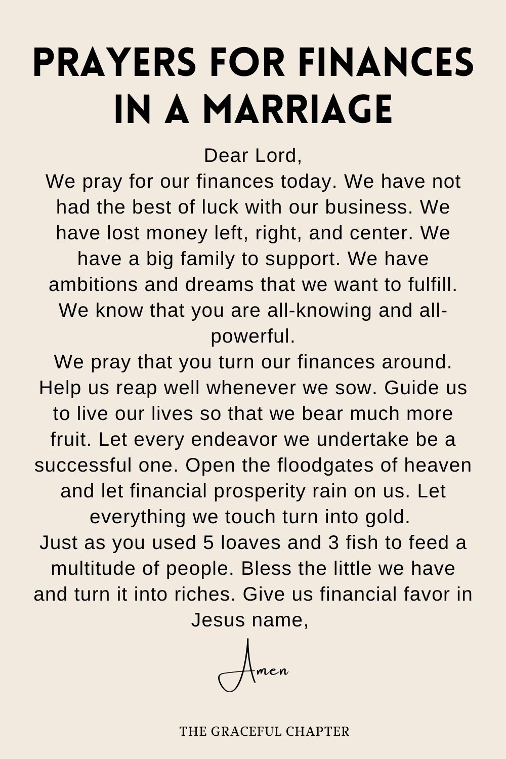 Prayers for Finances in a Marriage