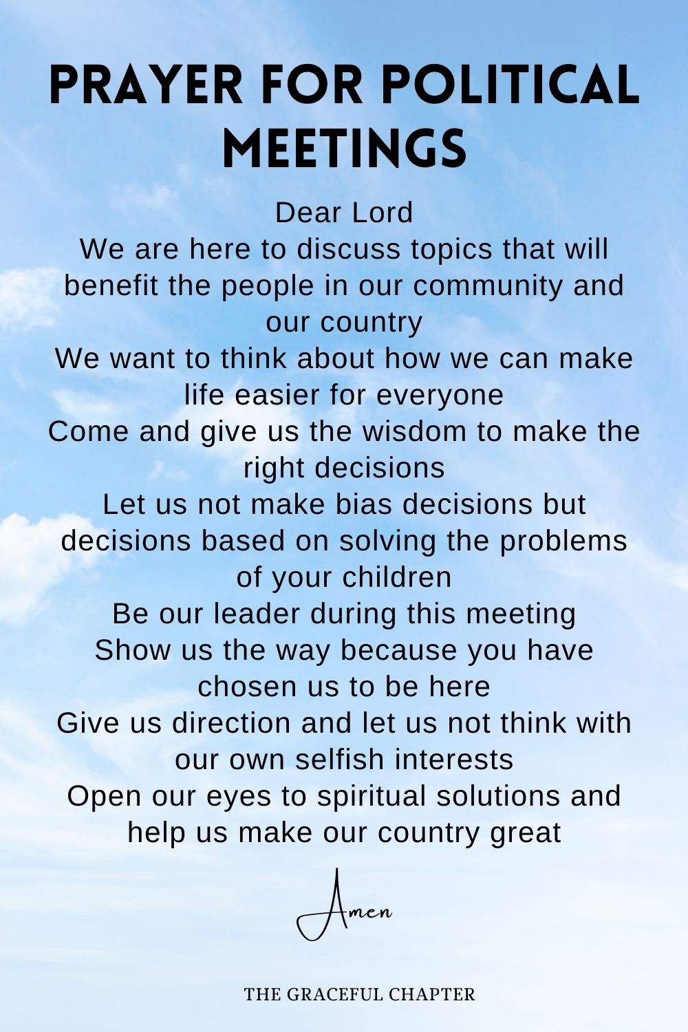 Prayer for Political Meetings