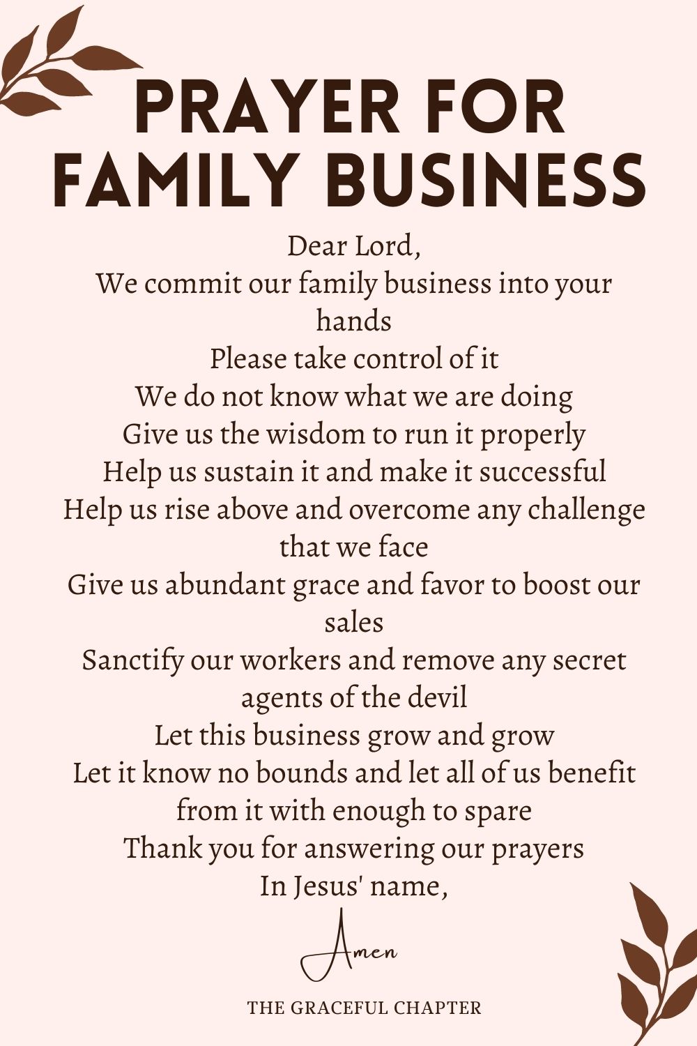 Prayer for Family Business